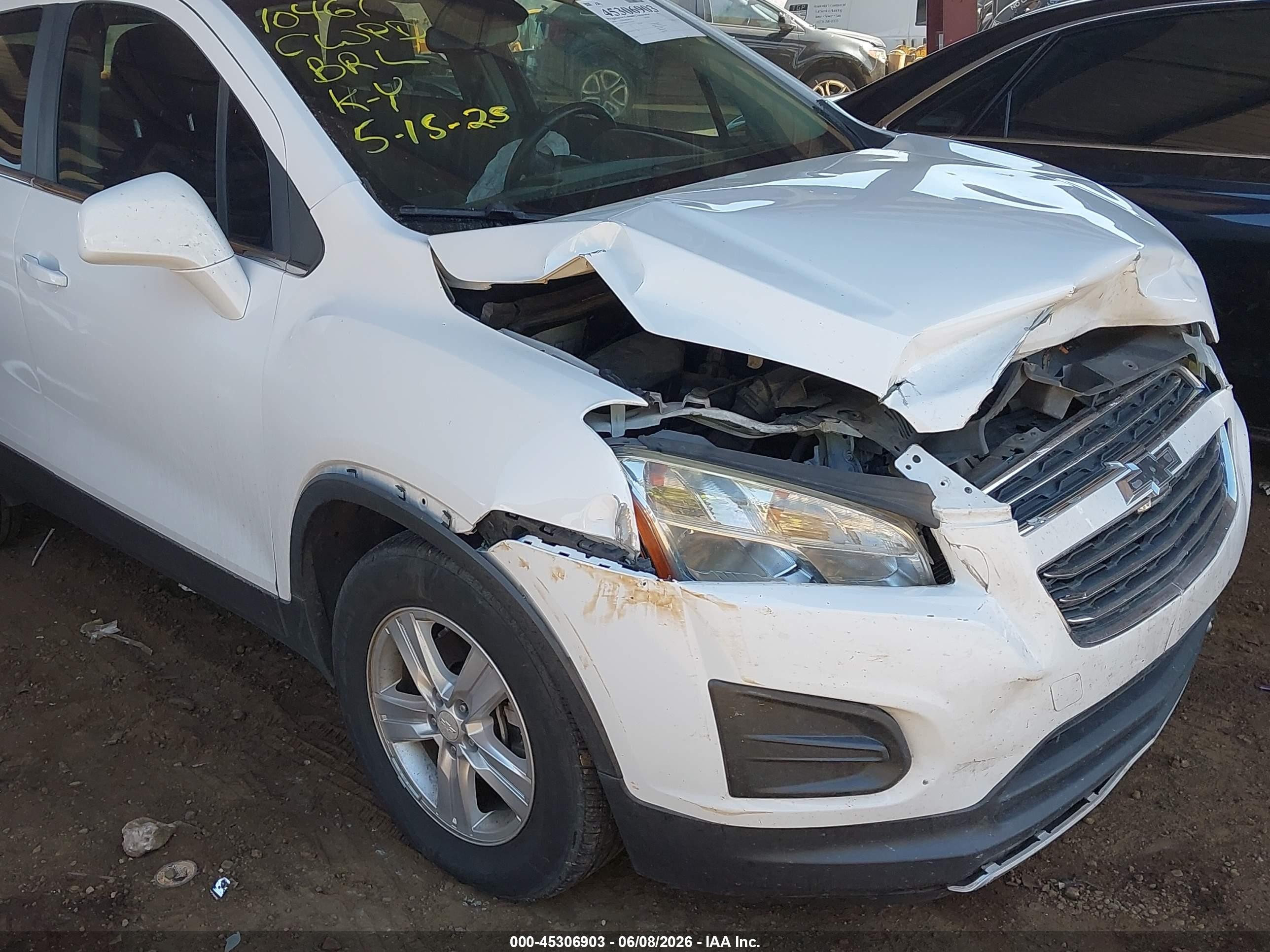 2016 Chevrolet Trax Lt Белый vin: 3GNCJPSB3GL255263