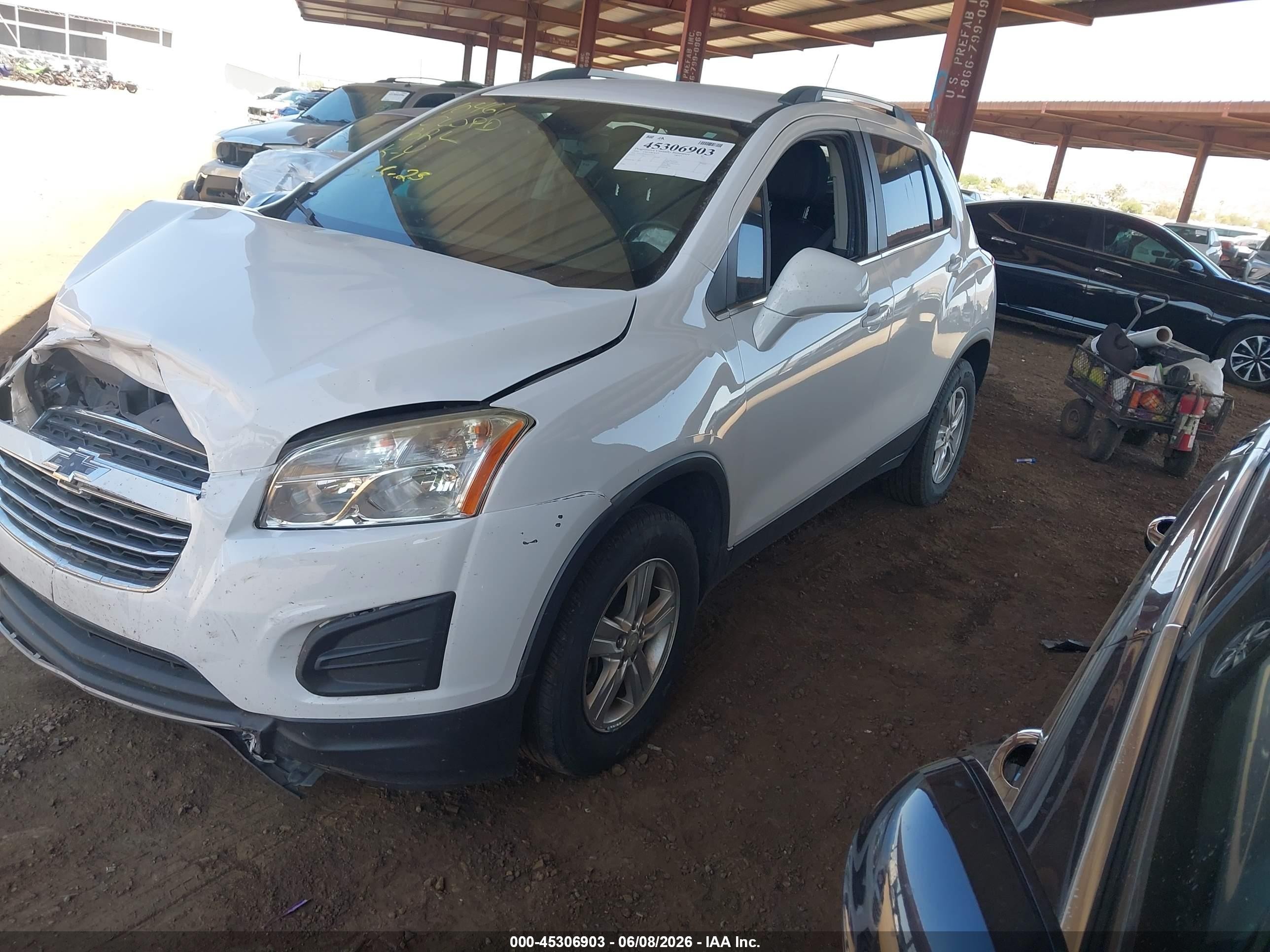 2016 Chevrolet Trax Lt Белый vin: 3GNCJPSB3GL255263