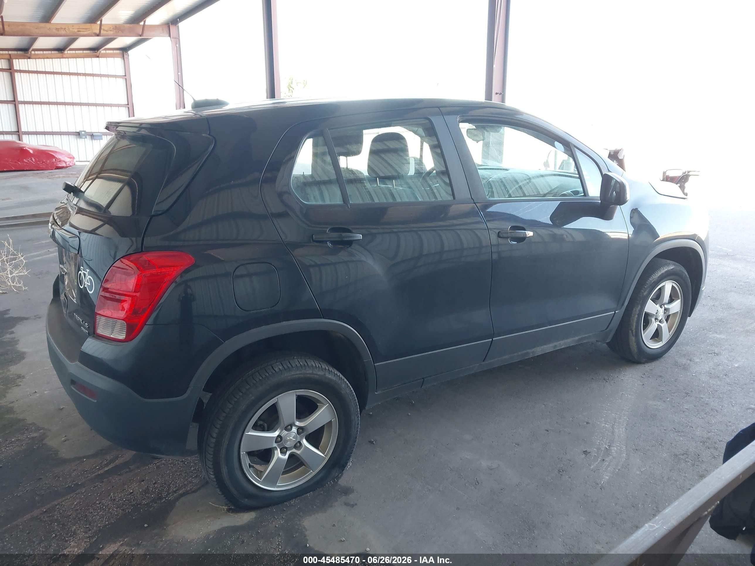 2015 Chevrolet Trax Ls Черный vin: 3GNCJPSB9FL252012