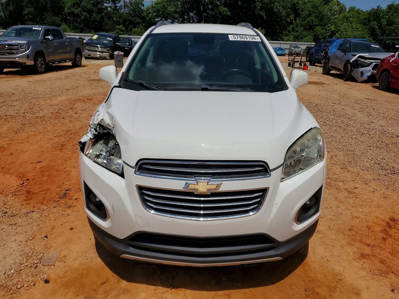 2016 Chevrolet Trax Ltz White vin: 3GNCJRSB1GL188495