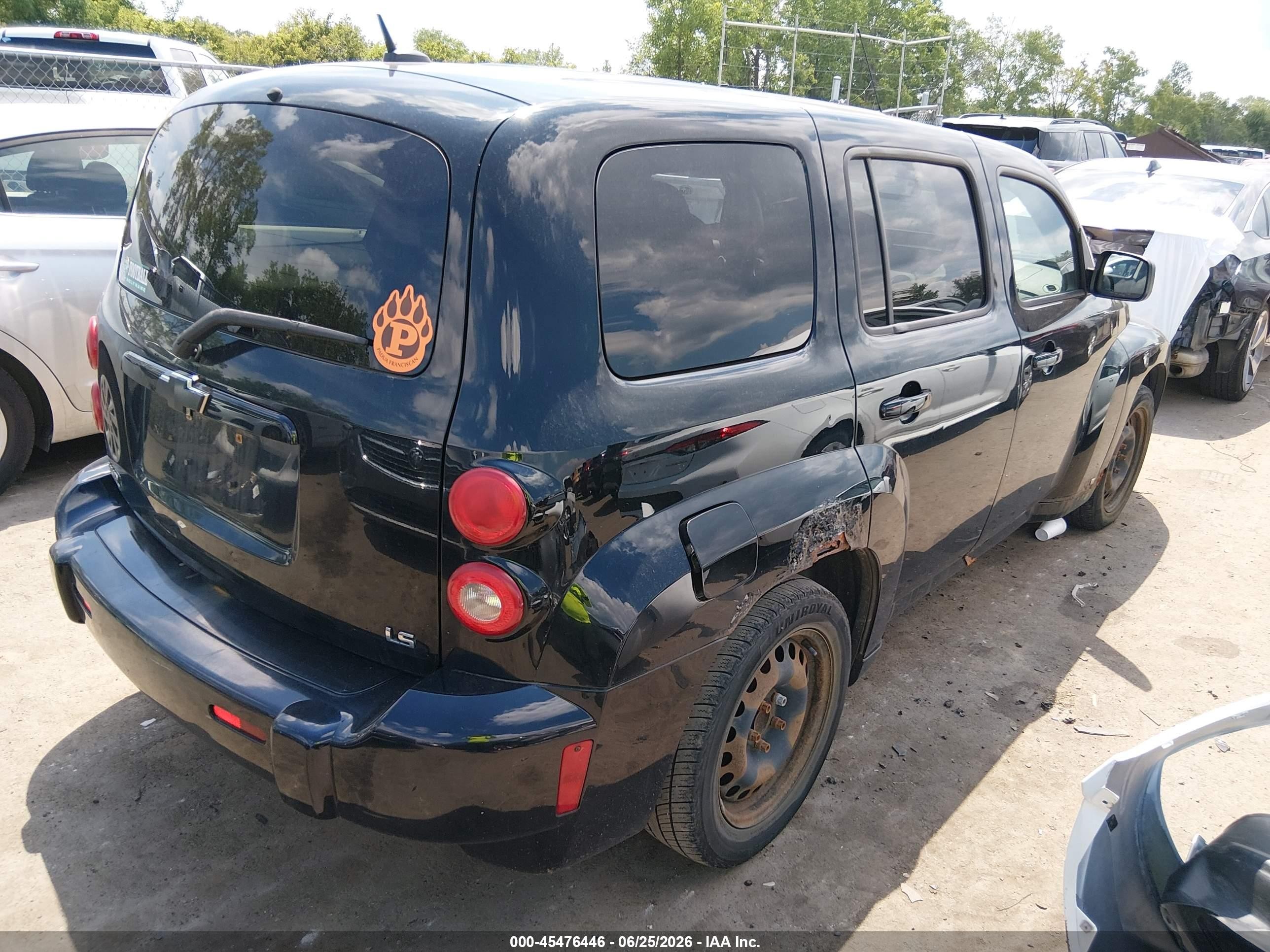 2008 Chevrolet Hhr Ls Black vin: 3GNDA13D88S613773