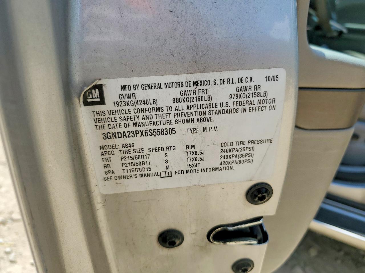 2006 Chevrolet Hhr Lt Silver vin: 3GNDA23PX6S558305