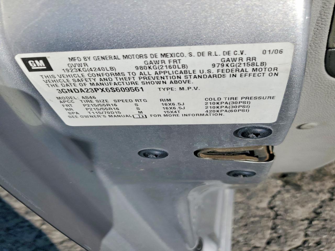 2006 Chevrolet Hhr Lt Silver vin: 3GNDA23PX6S609561