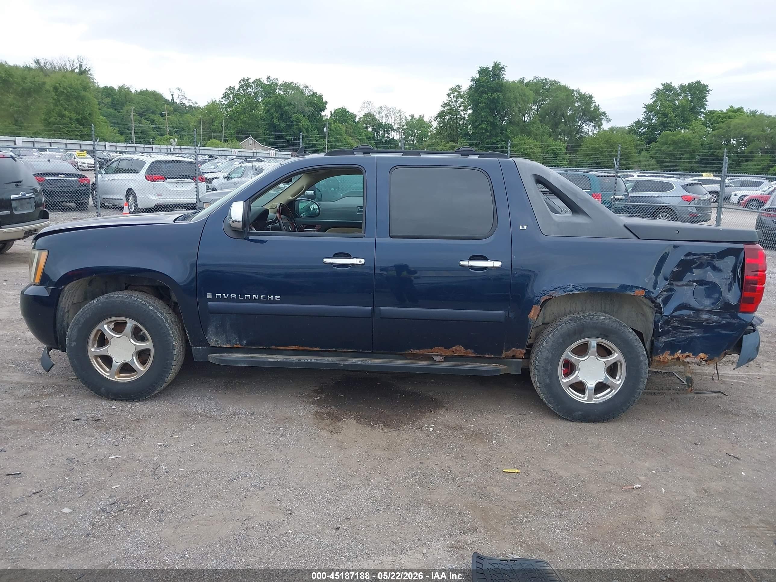 2007 Chevrolet Avalanche 1500 Lt Dark Blue vin: 3GNEC12007G134004