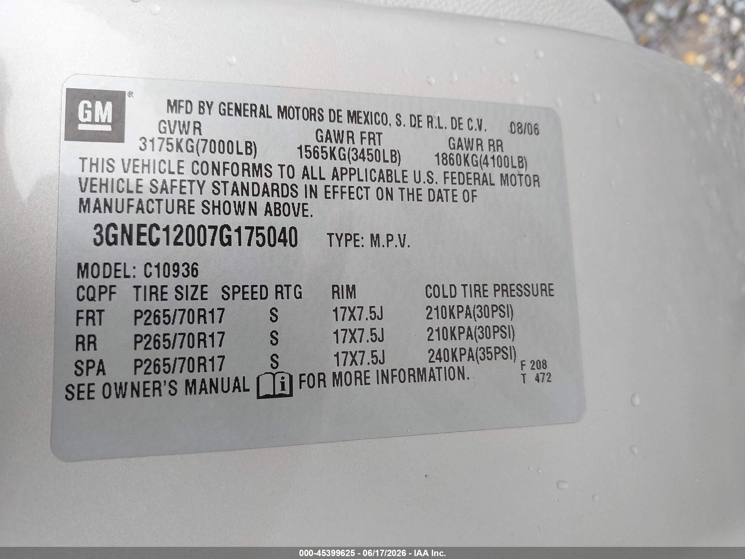 2007 Chevrolet Avalanche 1500 Lt Серый vin: 3GNEC12007G175040