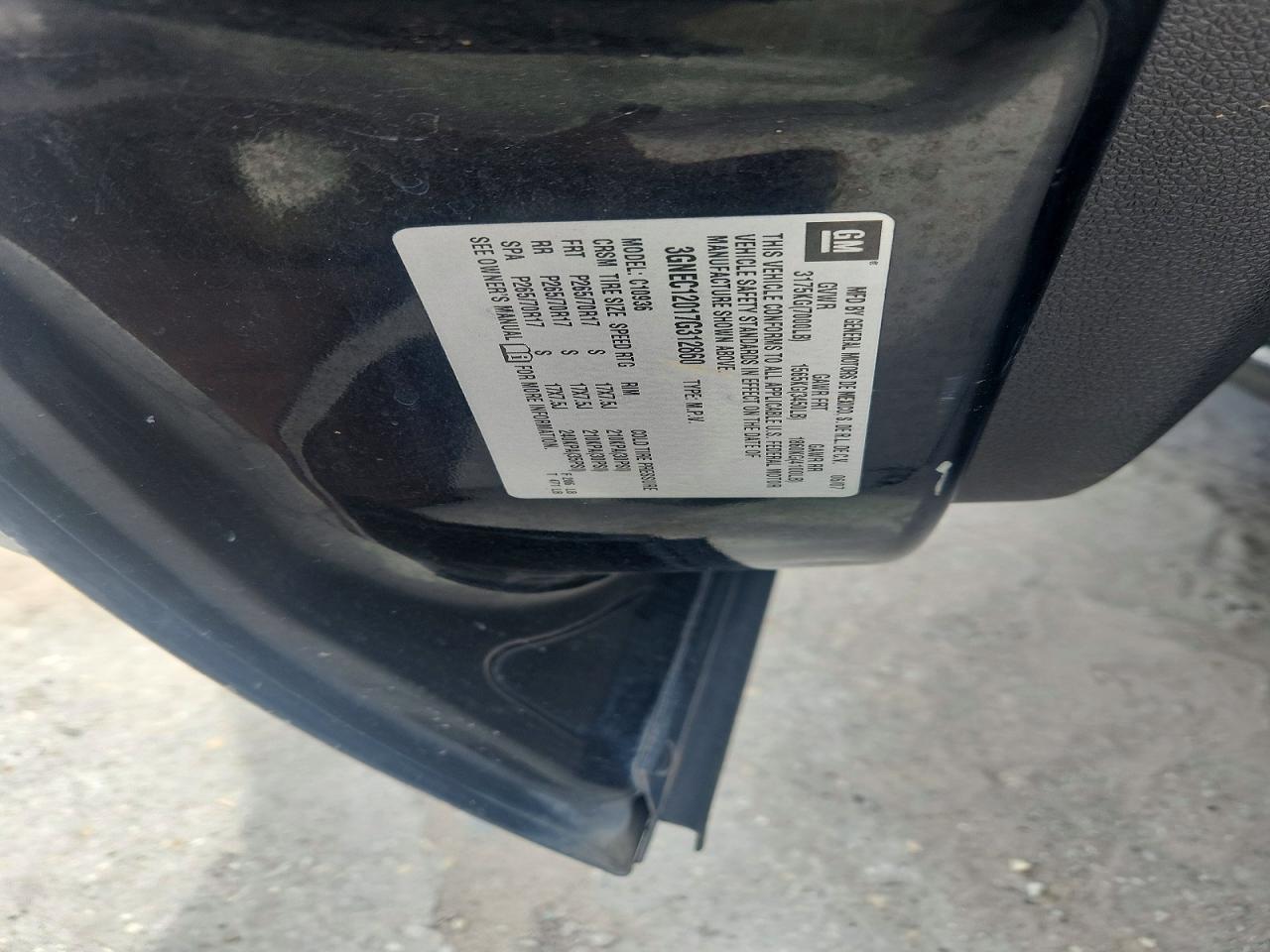 2007 Chevrolet Avalanche C1500 Черный vin: 3GNEC12017G312860