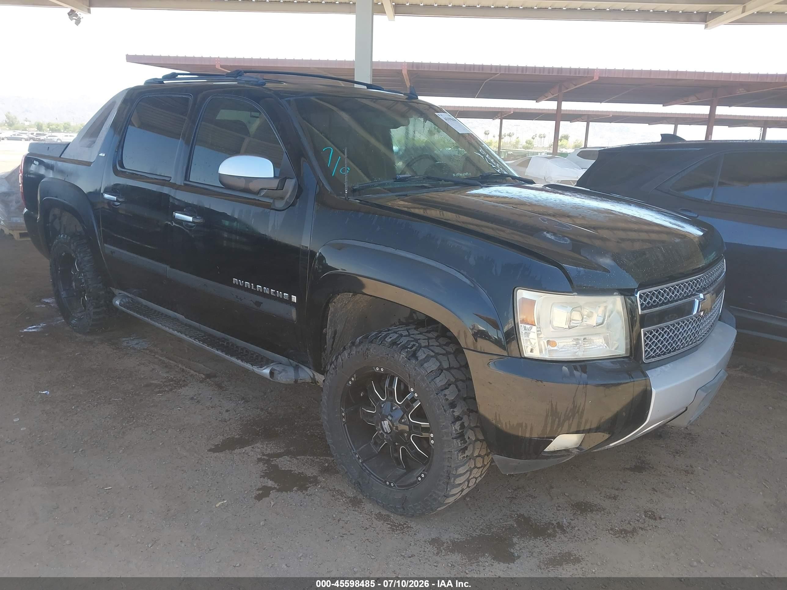 2008 Chevrolet Avalanche 1500 Lt Black vin: 3GNEC12018G103992