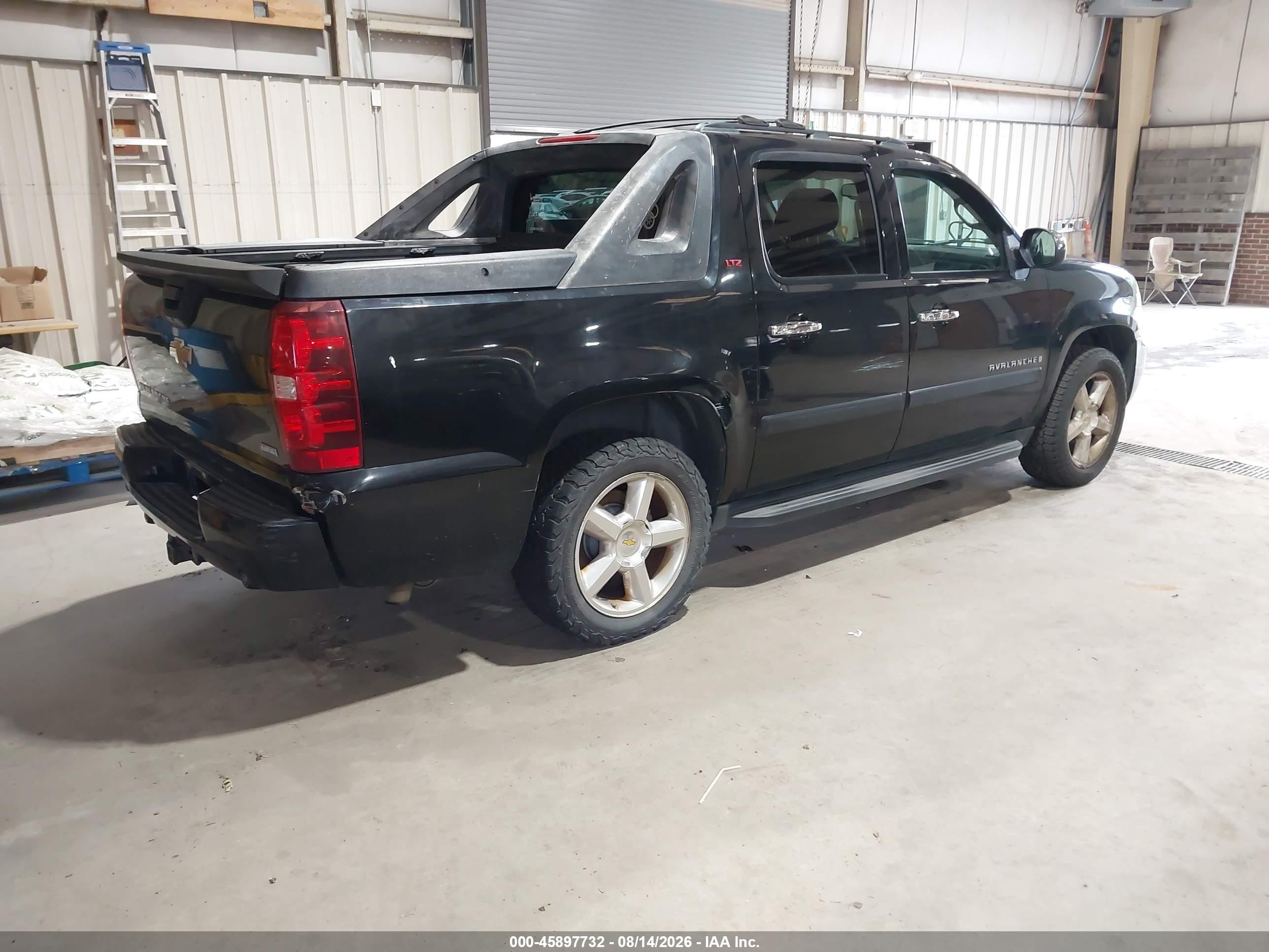 2007 Chevrolet Avalanche 1500 Ltz Black vin: 3GNEC12037G315582