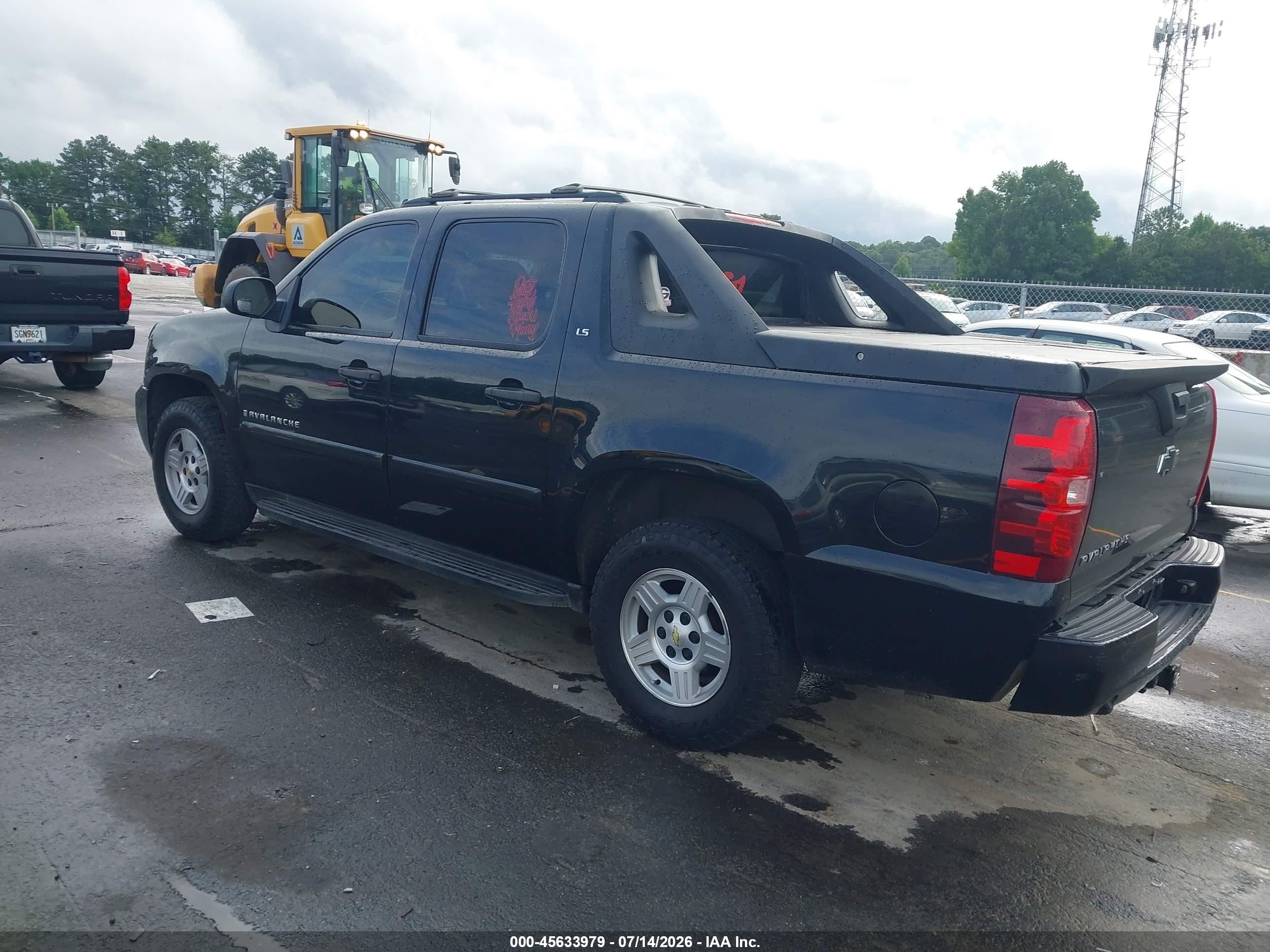 2008 Chevrolet Avalanche 1500 Ls Black vin: 3GNEC12048G160171