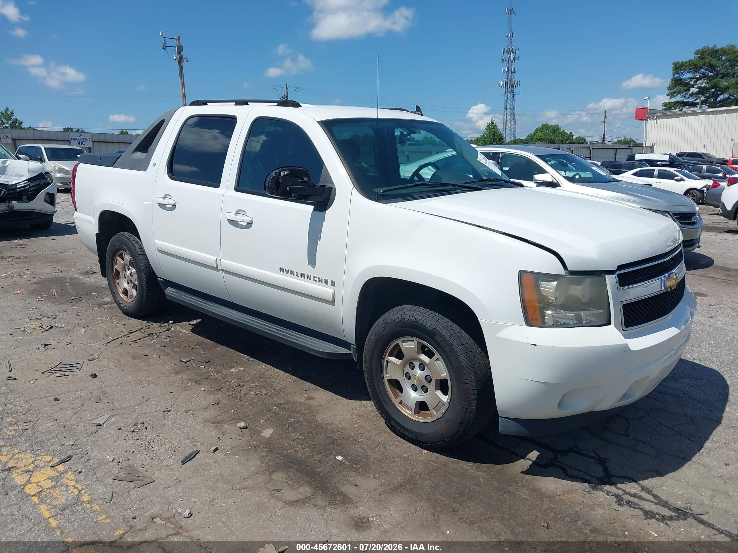 2007 Chevrolet Avalanche 1500 Lt White vin: 3GNEC12057G212566