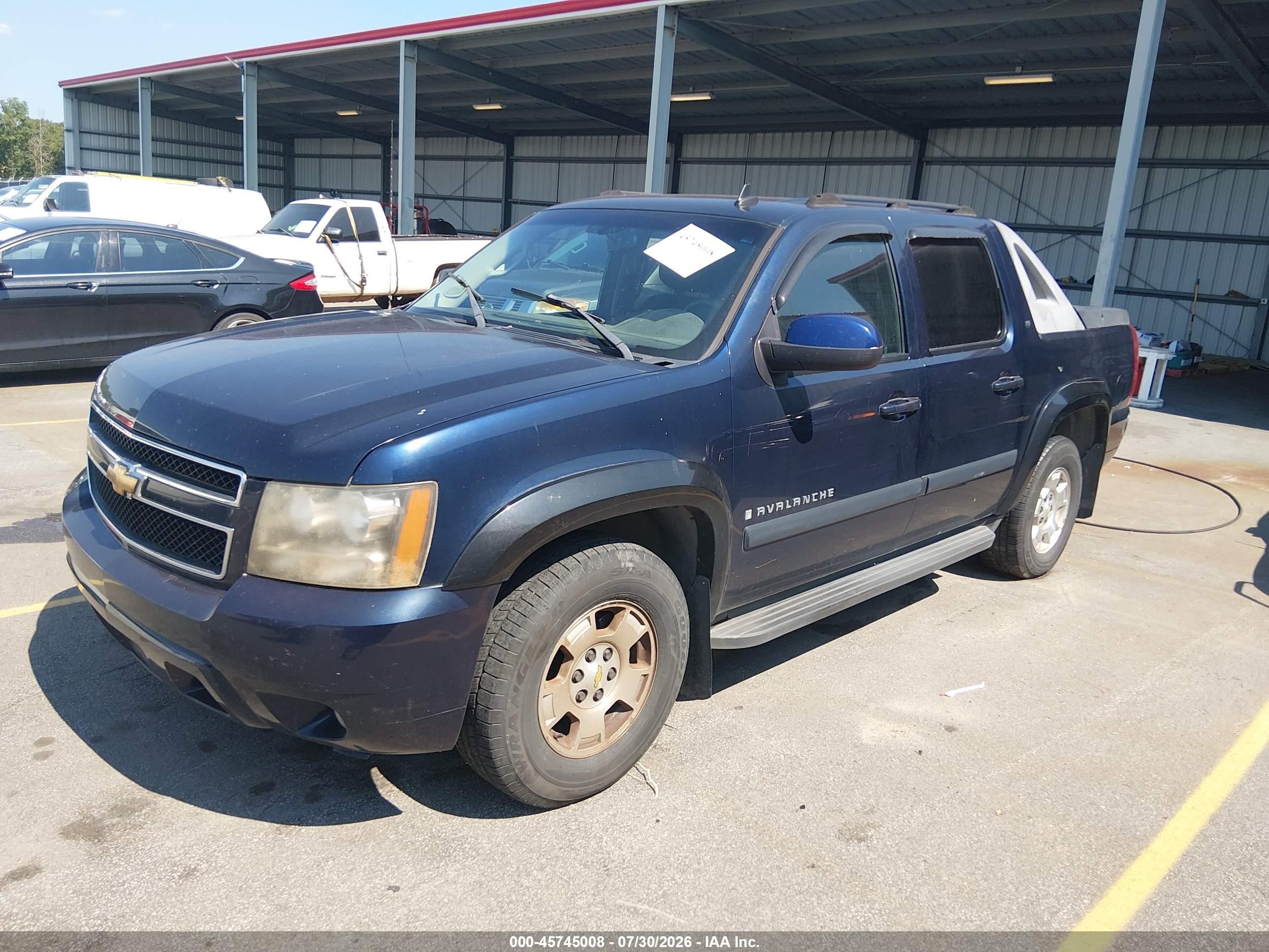 2007 Chevrolet Avalanche 1500 Lt Blue vin: 3GNEC12087G197626