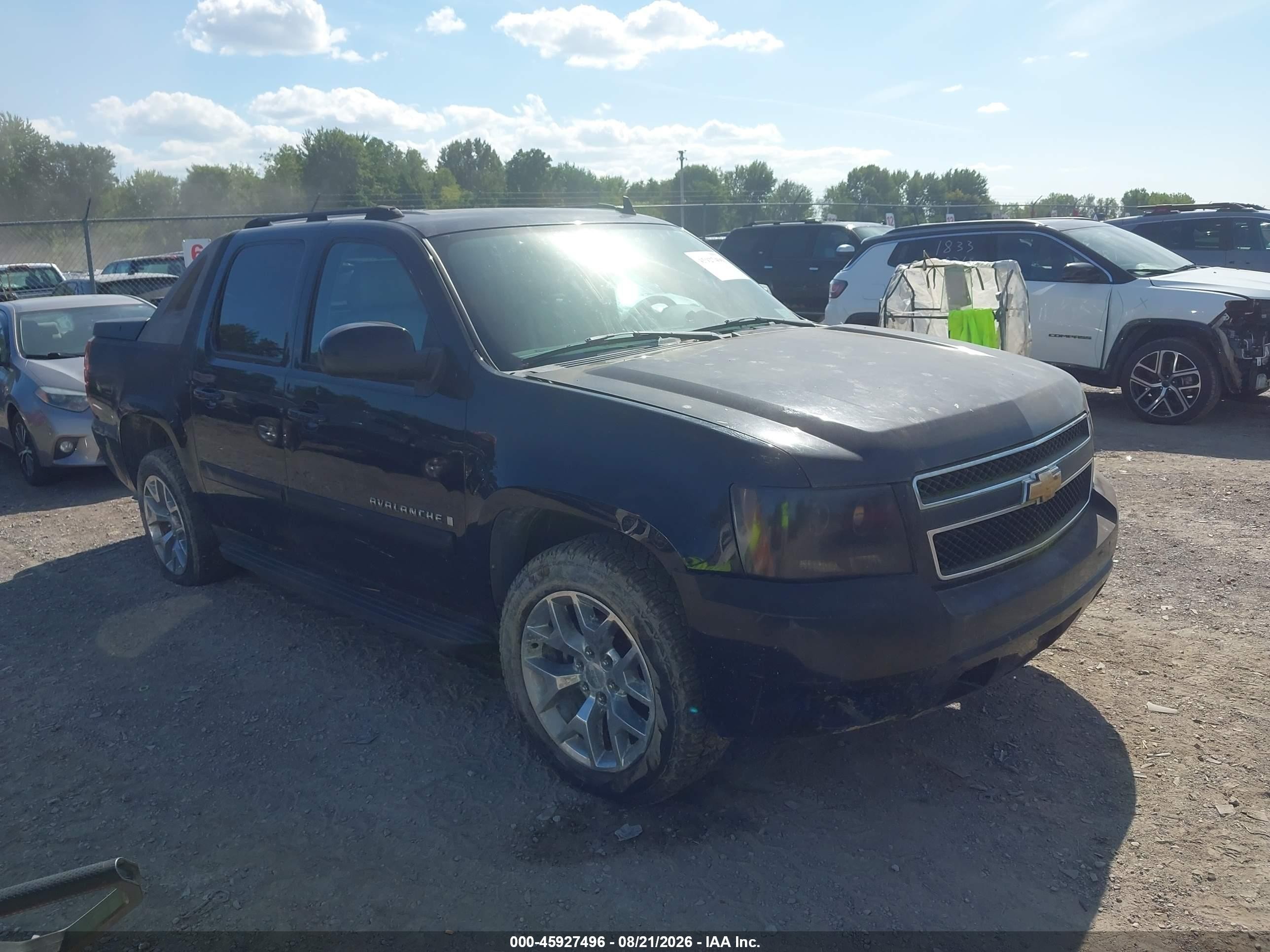 2007 Chevrolet Avalanche 1500 Ltz Black vin: 3GNEC12097G106122