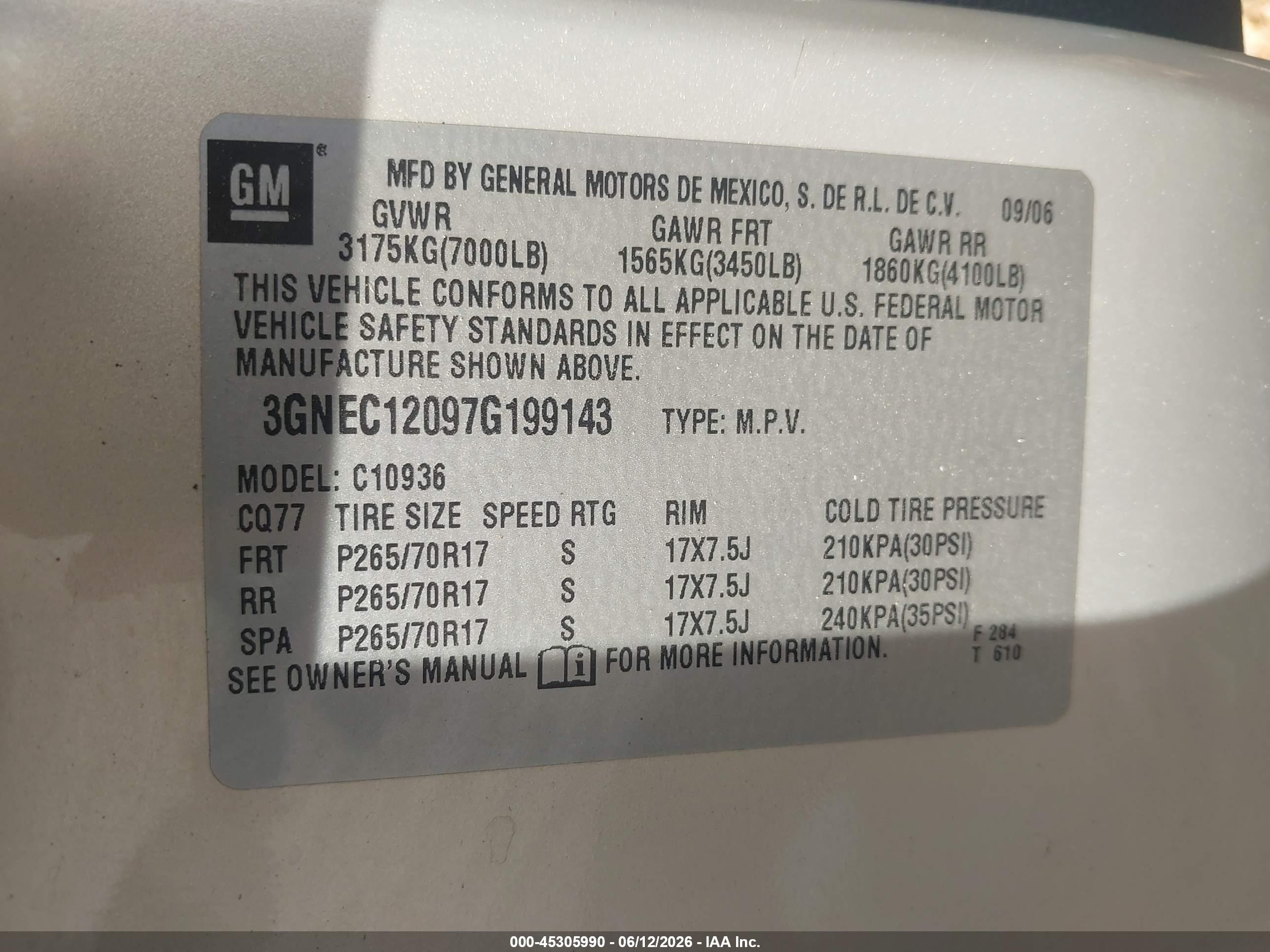 2007 Chevrolet Avalanche 1500 Lt Gold vin: 3GNEC12097G199143