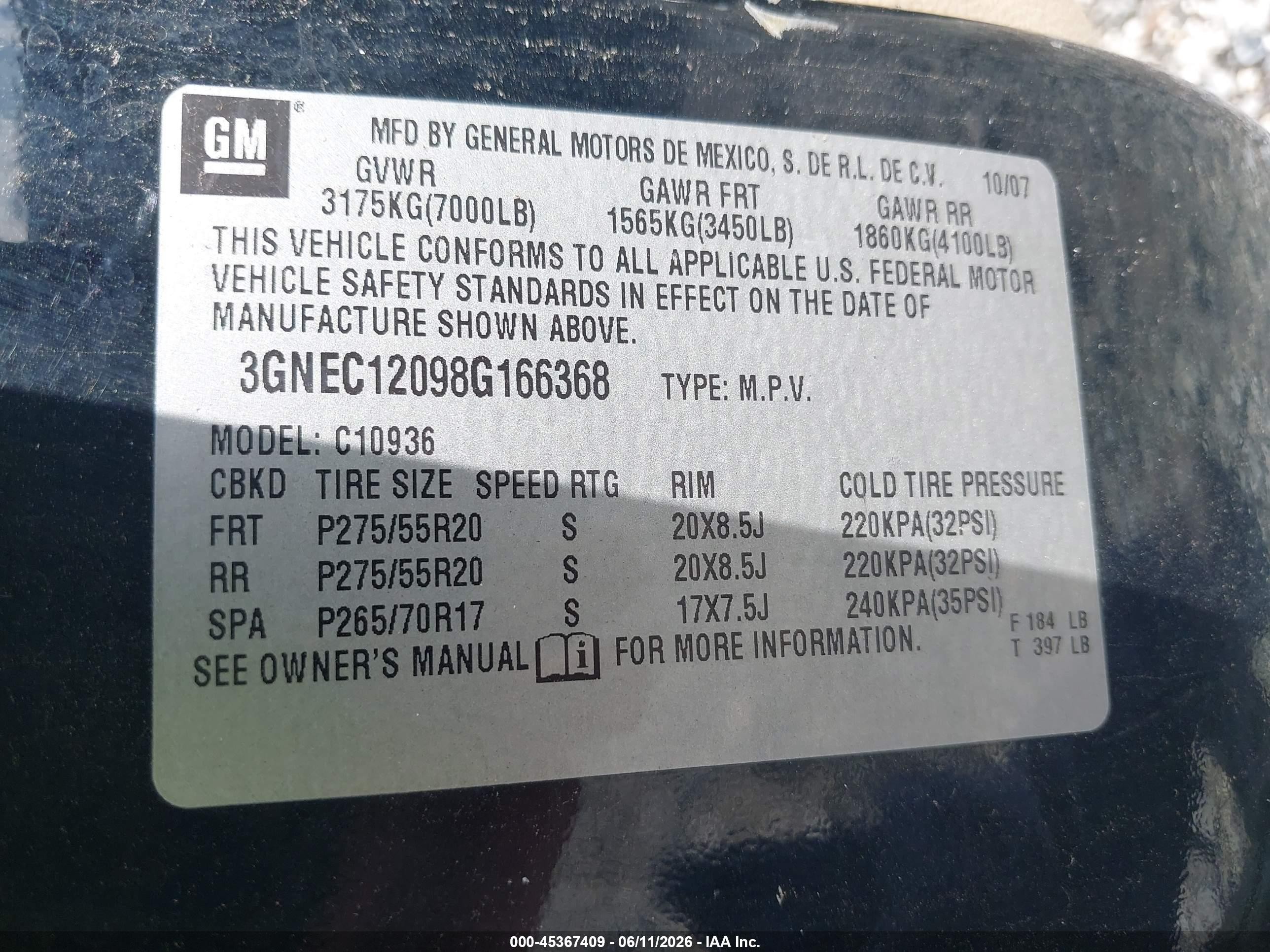 2008 Chevrolet Avalanche 1500 Ltz Black vin: 3GNEC12098G166368