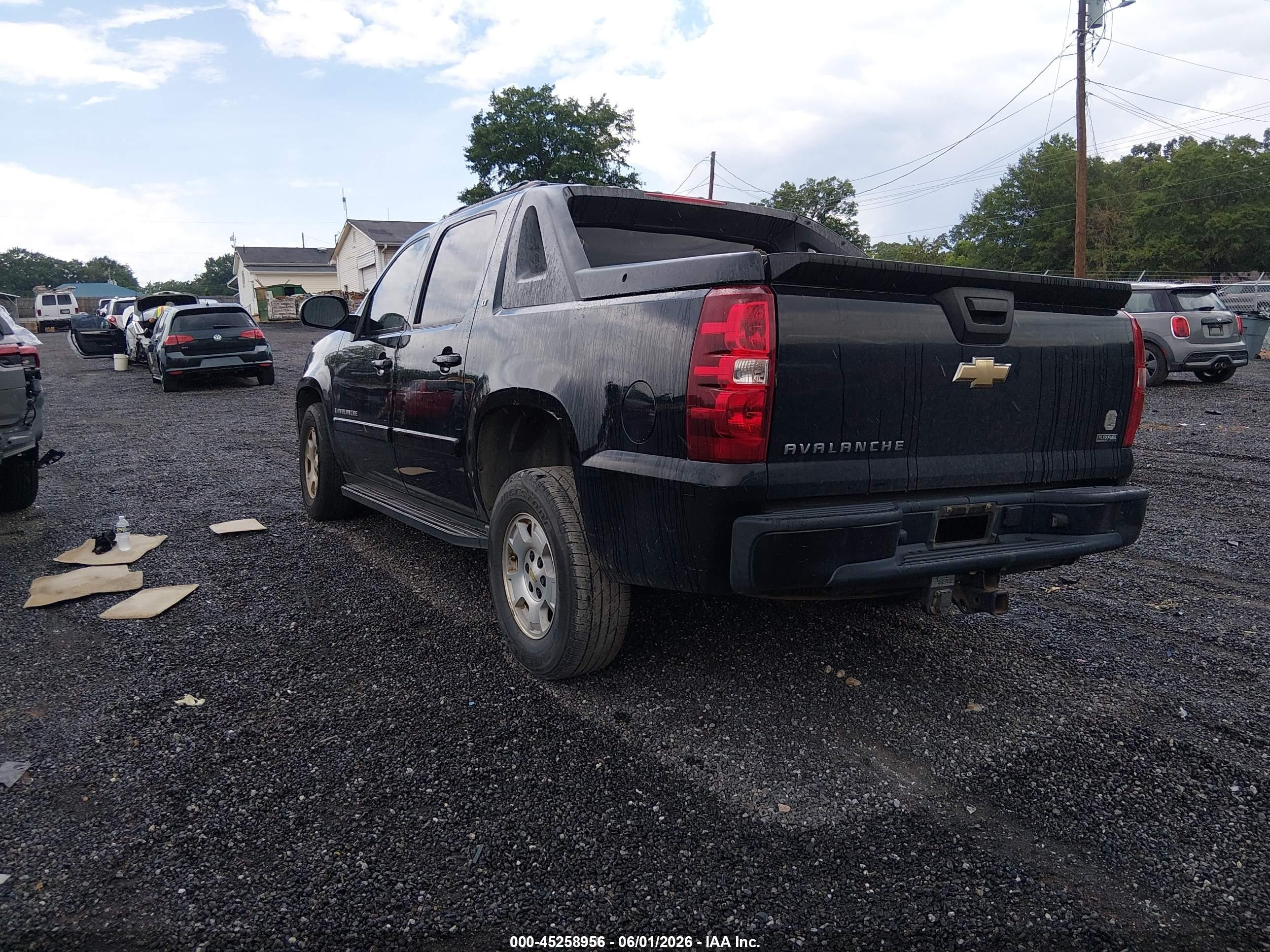 2007 Chevrolet Avalanche 1500 Lt Black vin: 3GNEC120X7G179404