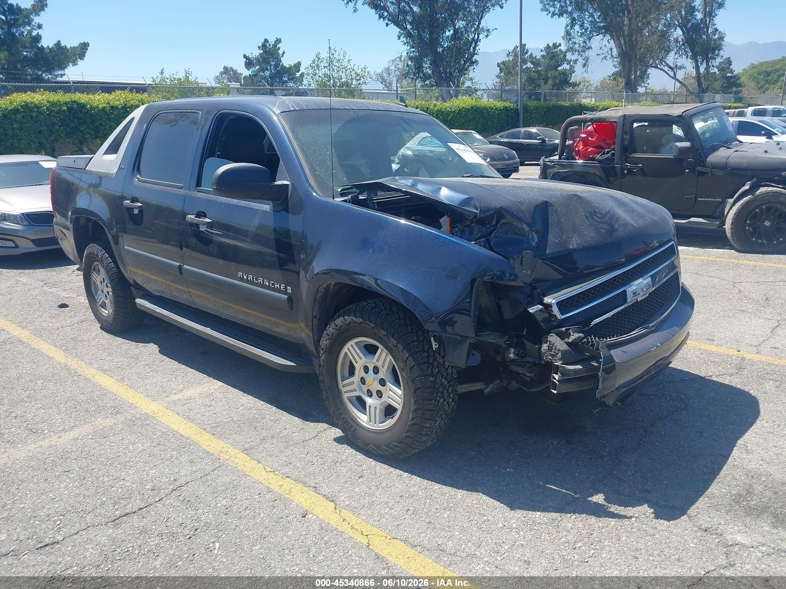 2007 Chevrolet Avalanche 1500 Ls Blue vin: 3GNEC12J47G267518