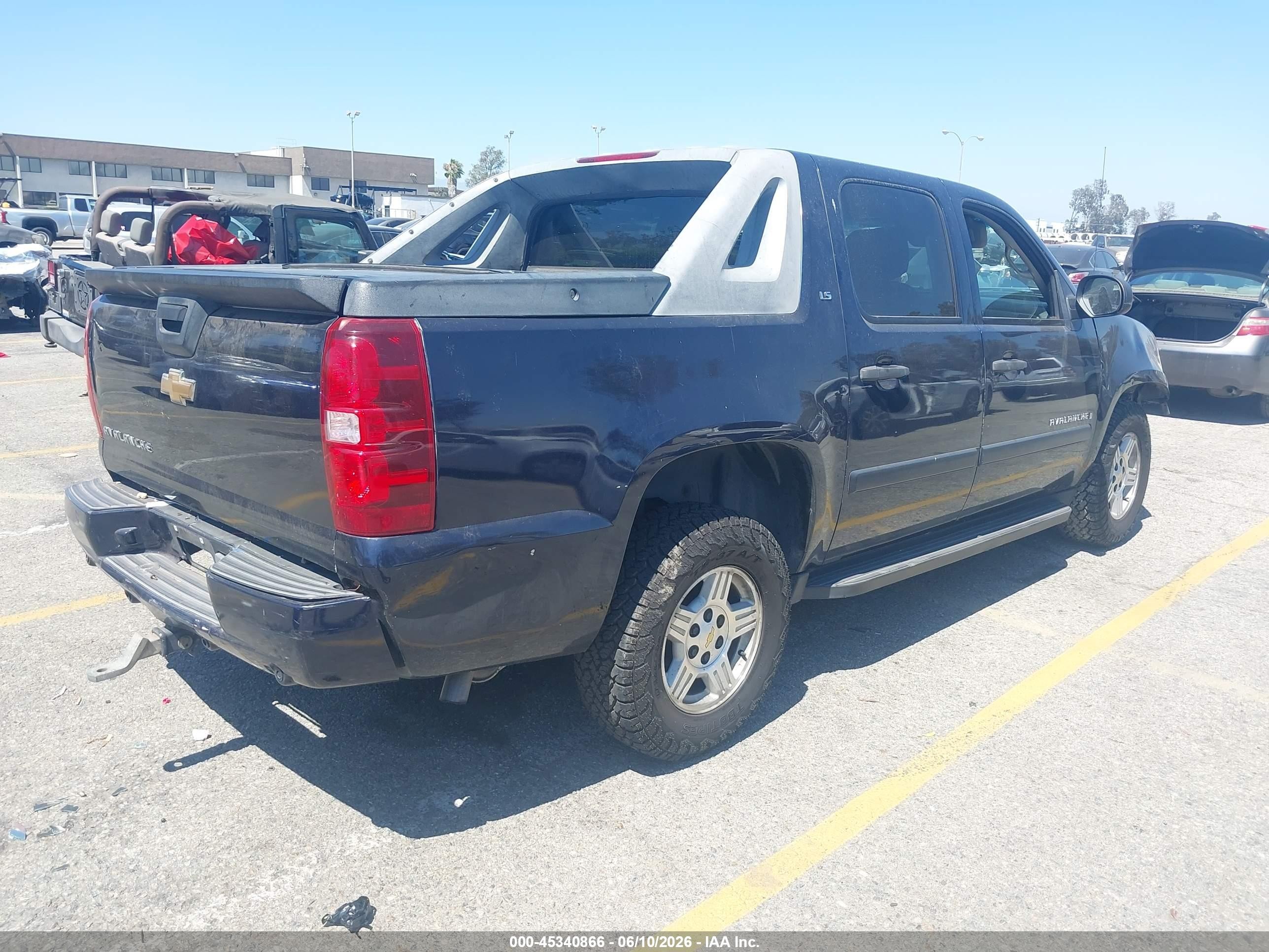 2007 Chevrolet Avalanche 1500 Ls Blue vin: 3GNEC12J47G267518