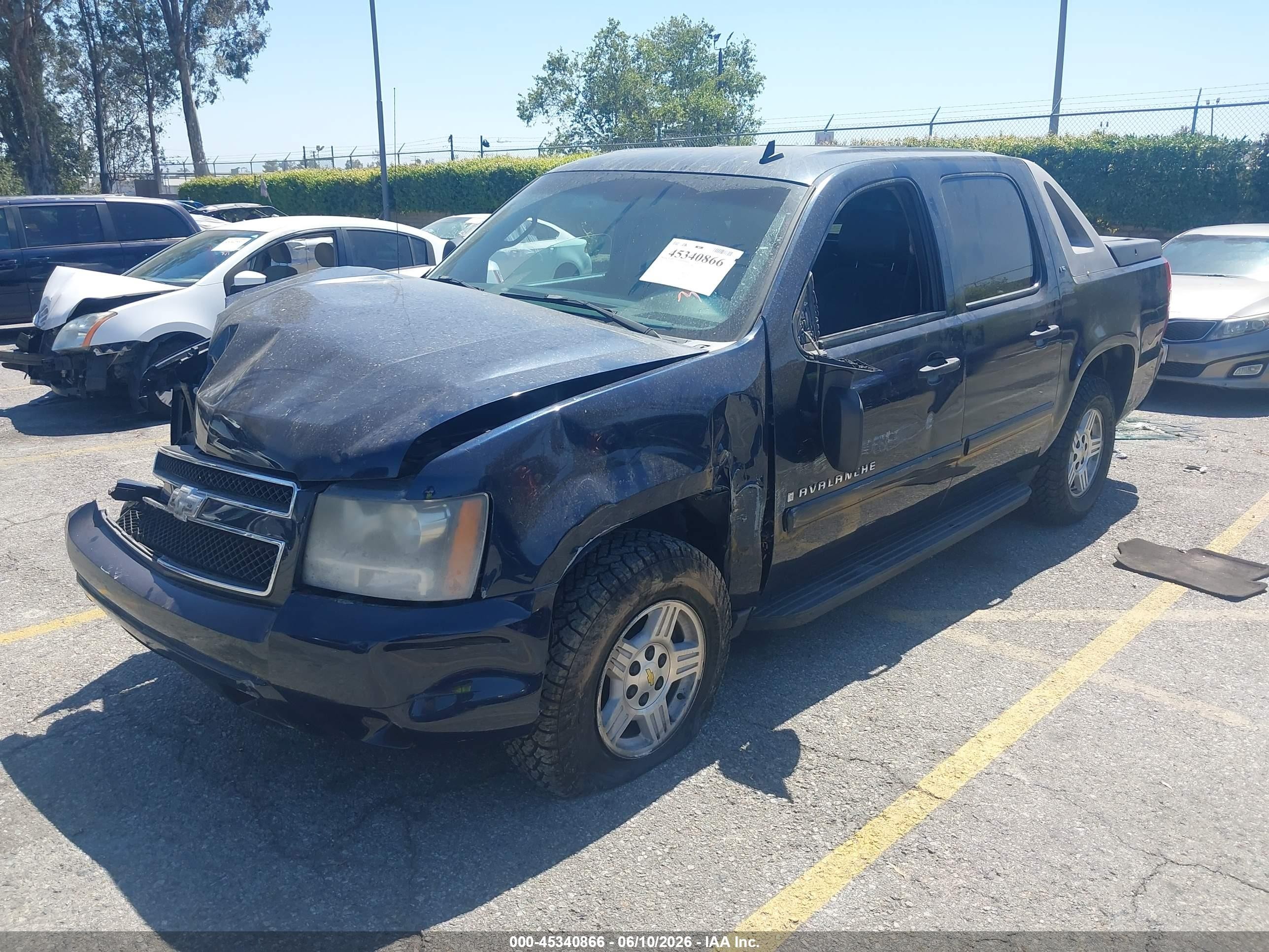 2007 Chevrolet Avalanche 1500 Ls Blue vin: 3GNEC12J47G267518