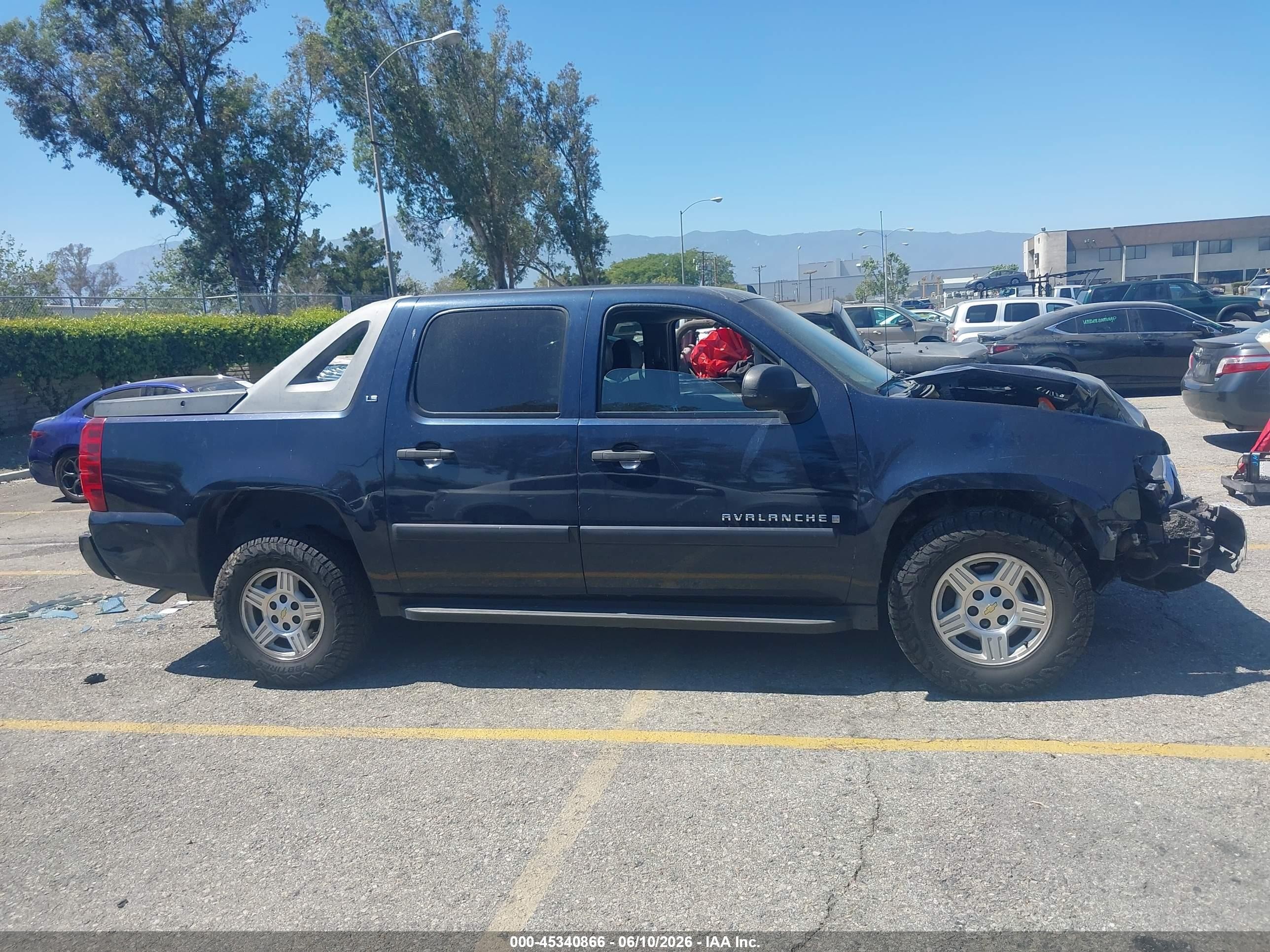 2007 Chevrolet Avalanche 1500 Ls Blue vin: 3GNEC12J47G267518