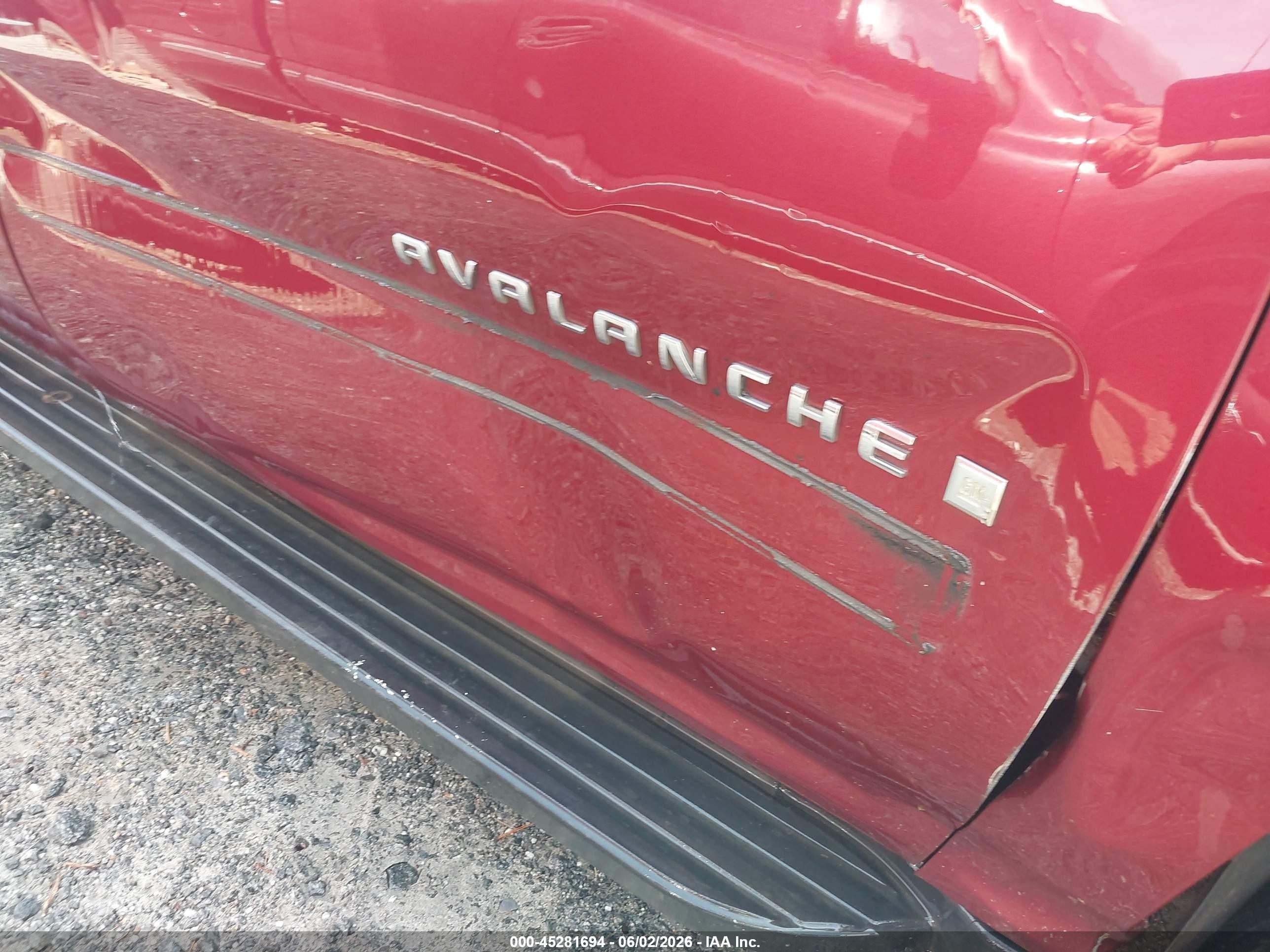 2008 Chevrolet Avalanche 1500 Ls Burgundy vin: 3GNEC12J48G187671