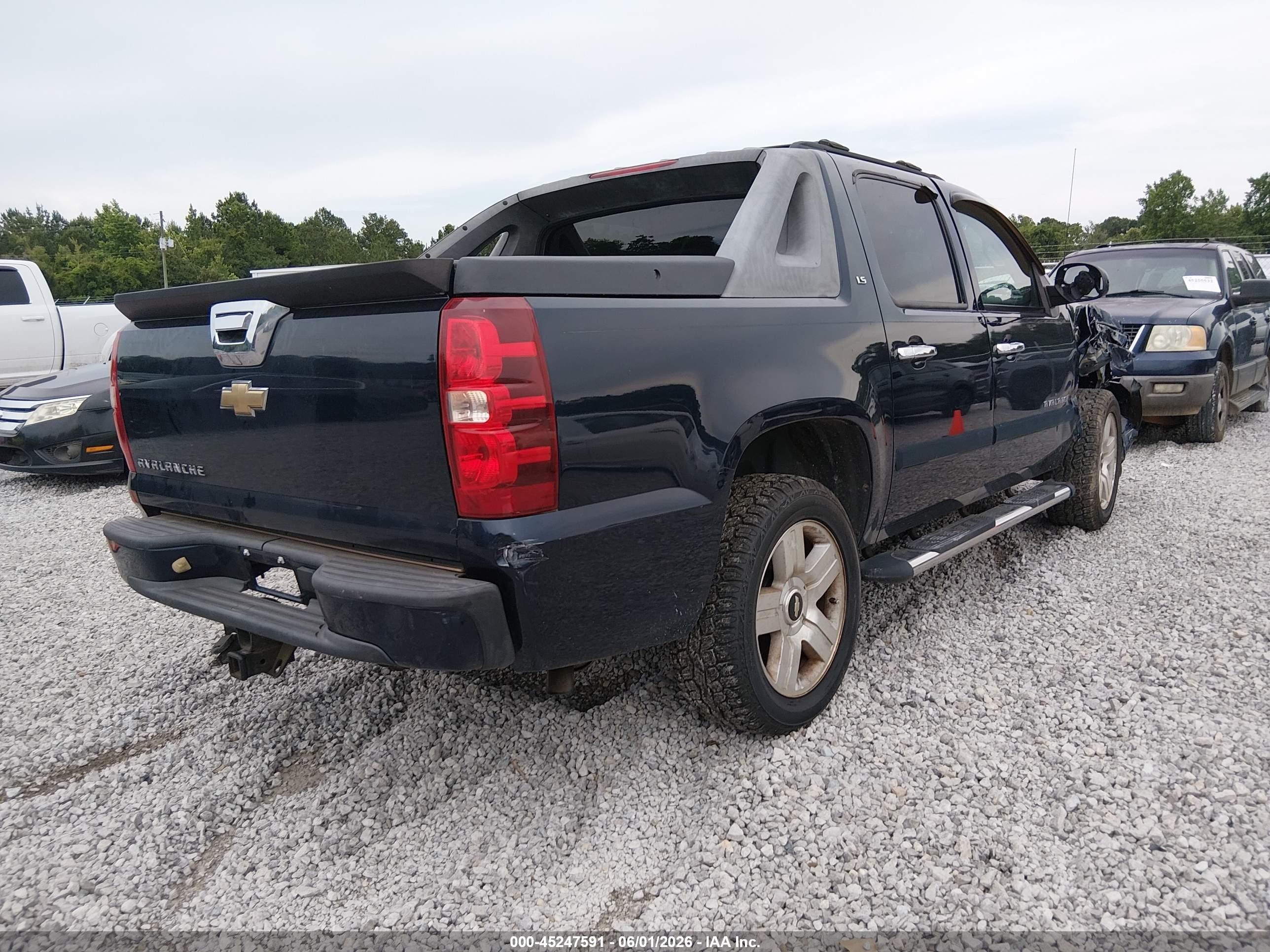 2008 Chevrolet Avalanche 1500 Ls Dark Blue vin: 3GNEC12J78G168015