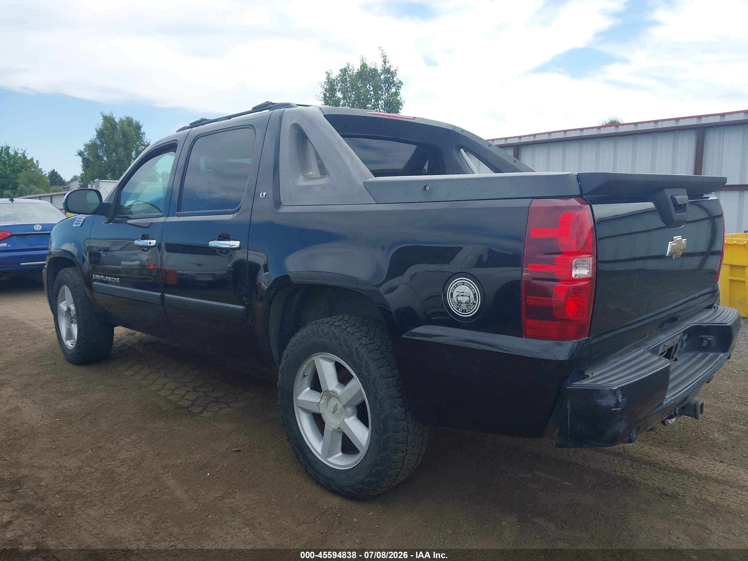 2007 Chevrolet Avalanche 1500 Lt Черный vin: 3GNEC12J97G311190