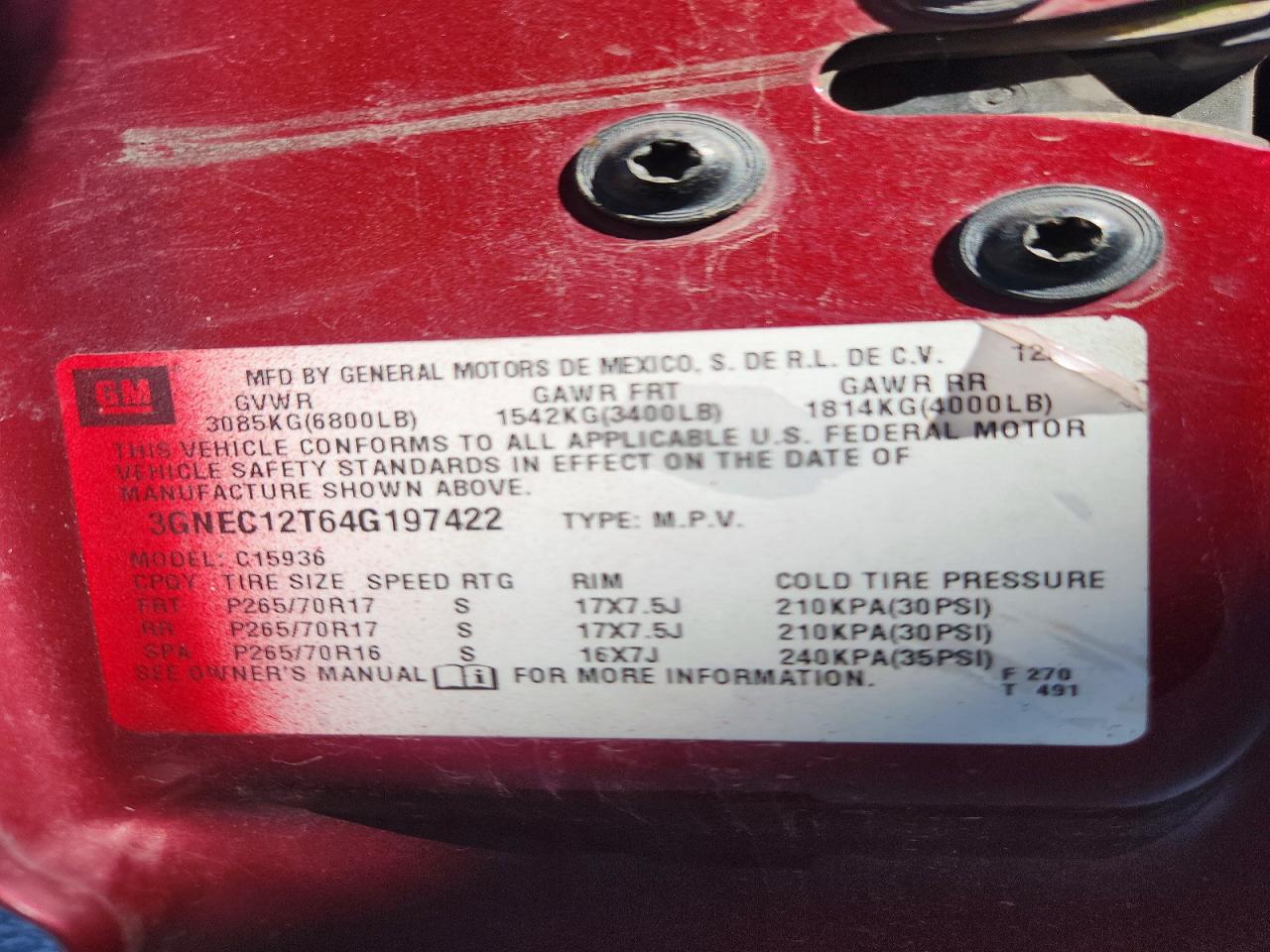 2004 Chevrolet Avalanche C1500 Maroon vin: 3GNEC12T64G197422