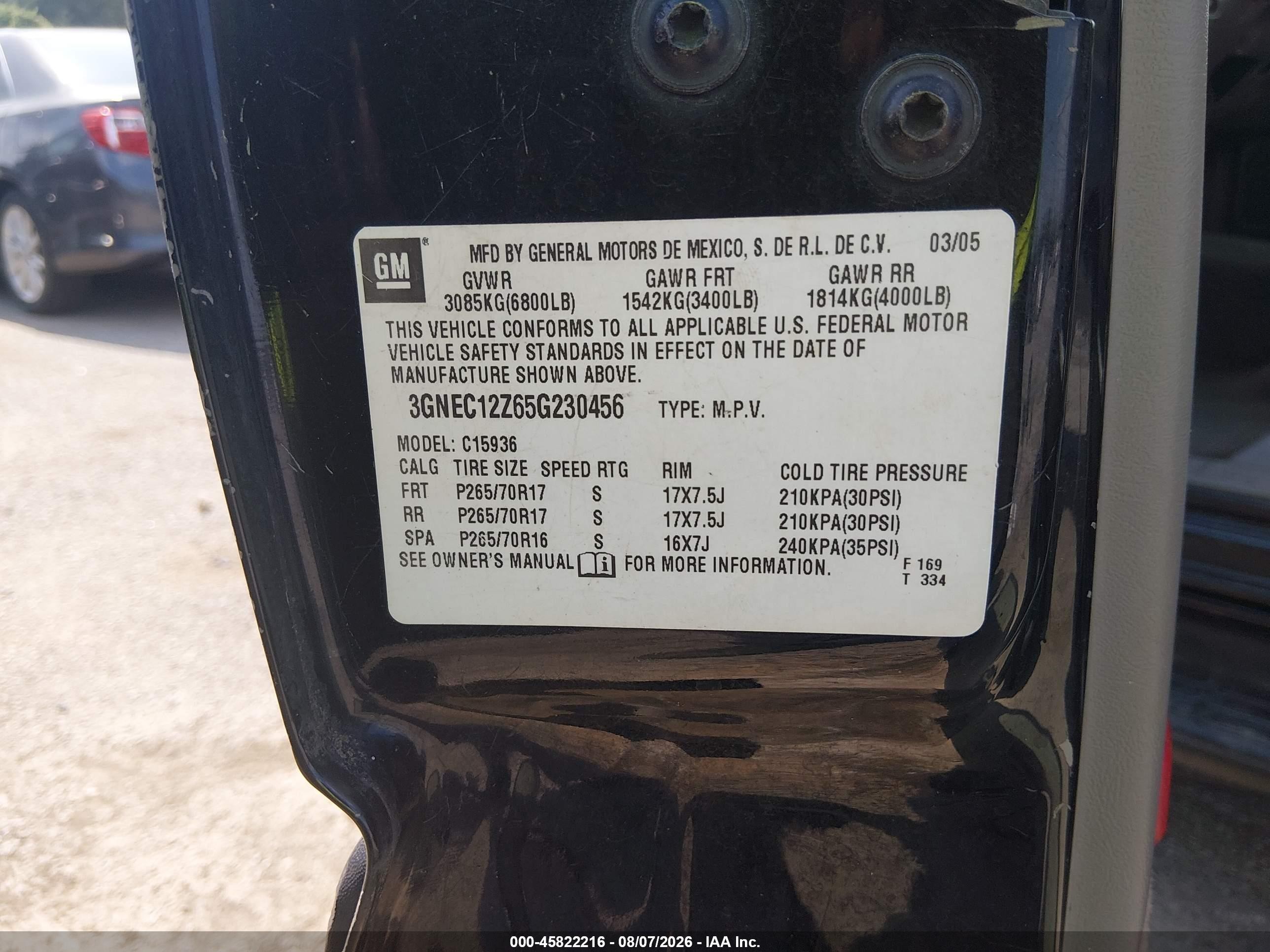 2005 Chevrolet Avalanche 1500 Z66 Черный vin: 3GNEC12Z65G230456