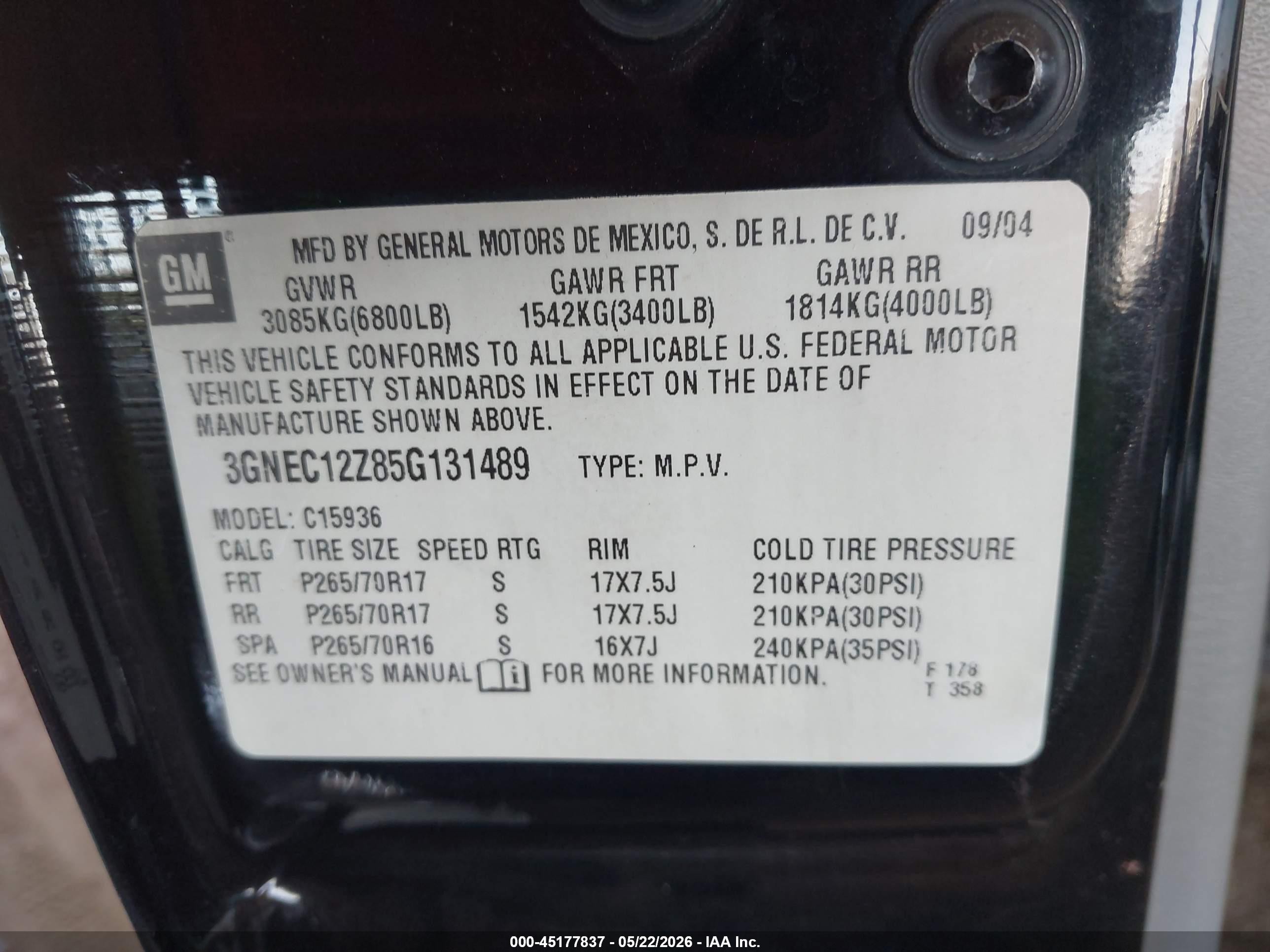 2005 Chevrolet Avalanche 1500 Z66 Black vin: 3GNEC12Z85G131489
