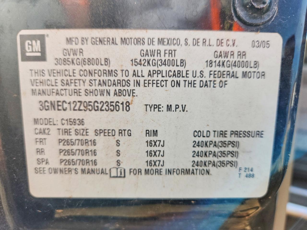 2005 Chevrolet Avalanche C1500 Black vin: 3GNEC12Z95G235618