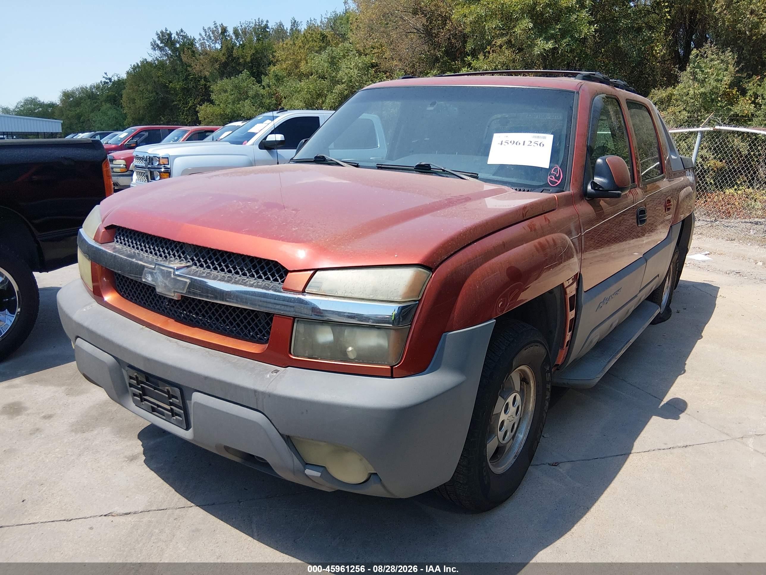 2002 Chevrolet Avalanche 1500   Orange vin: 3GNEC13T02G267203