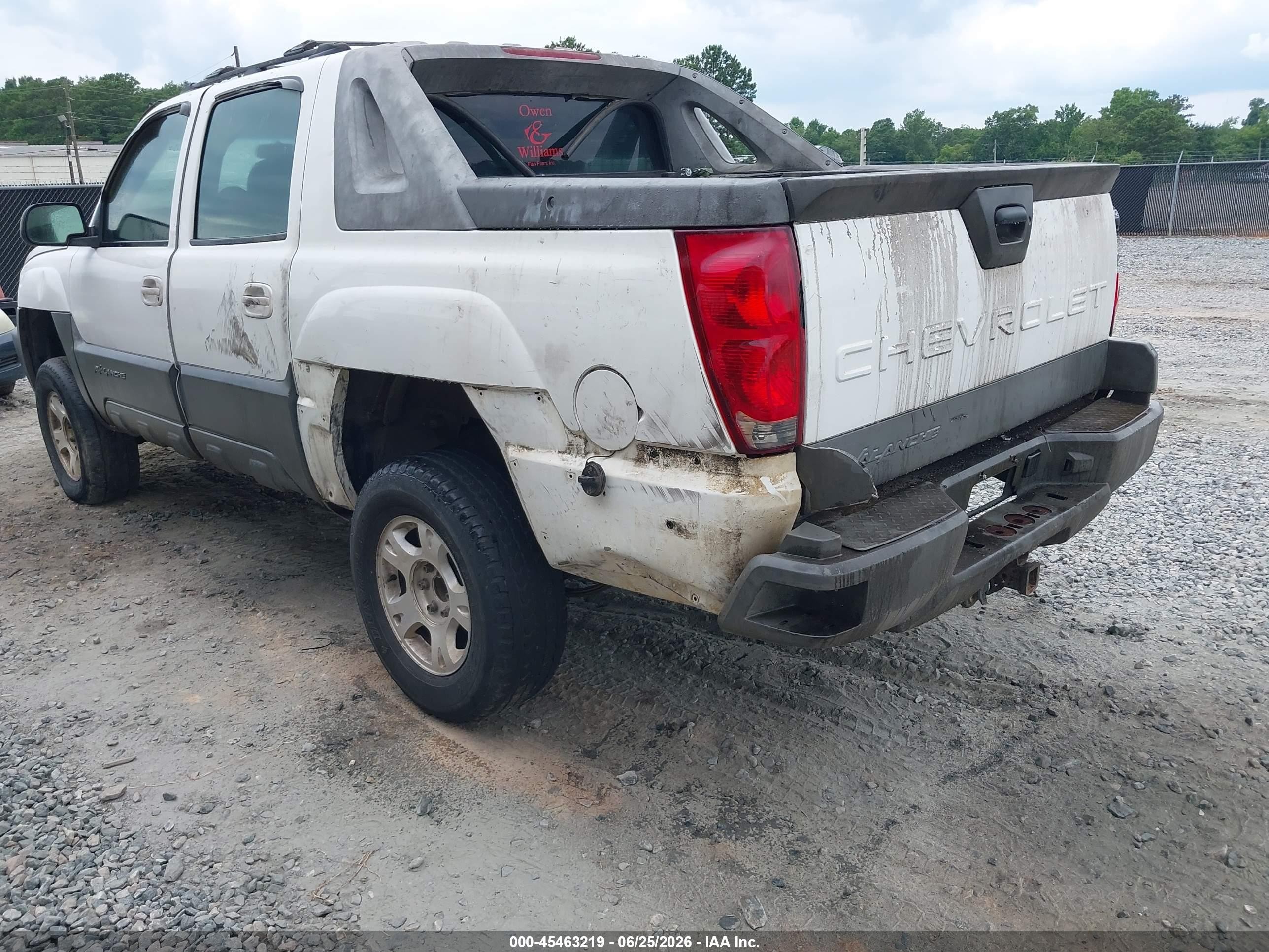 2002 Chevrolet Avalanche 1500   Белый vin: 3GNEC13T12G111591
