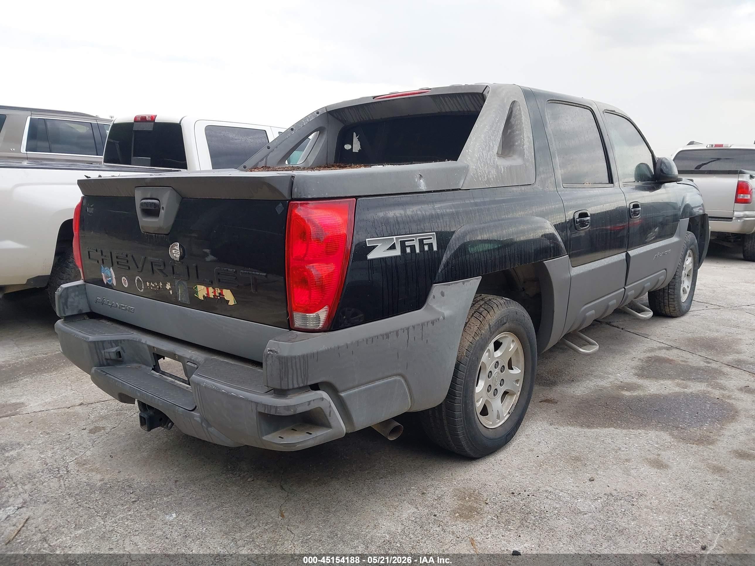2002 Chevrolet Avalanche 1500   Black vin: 3GNEC13T22G185585