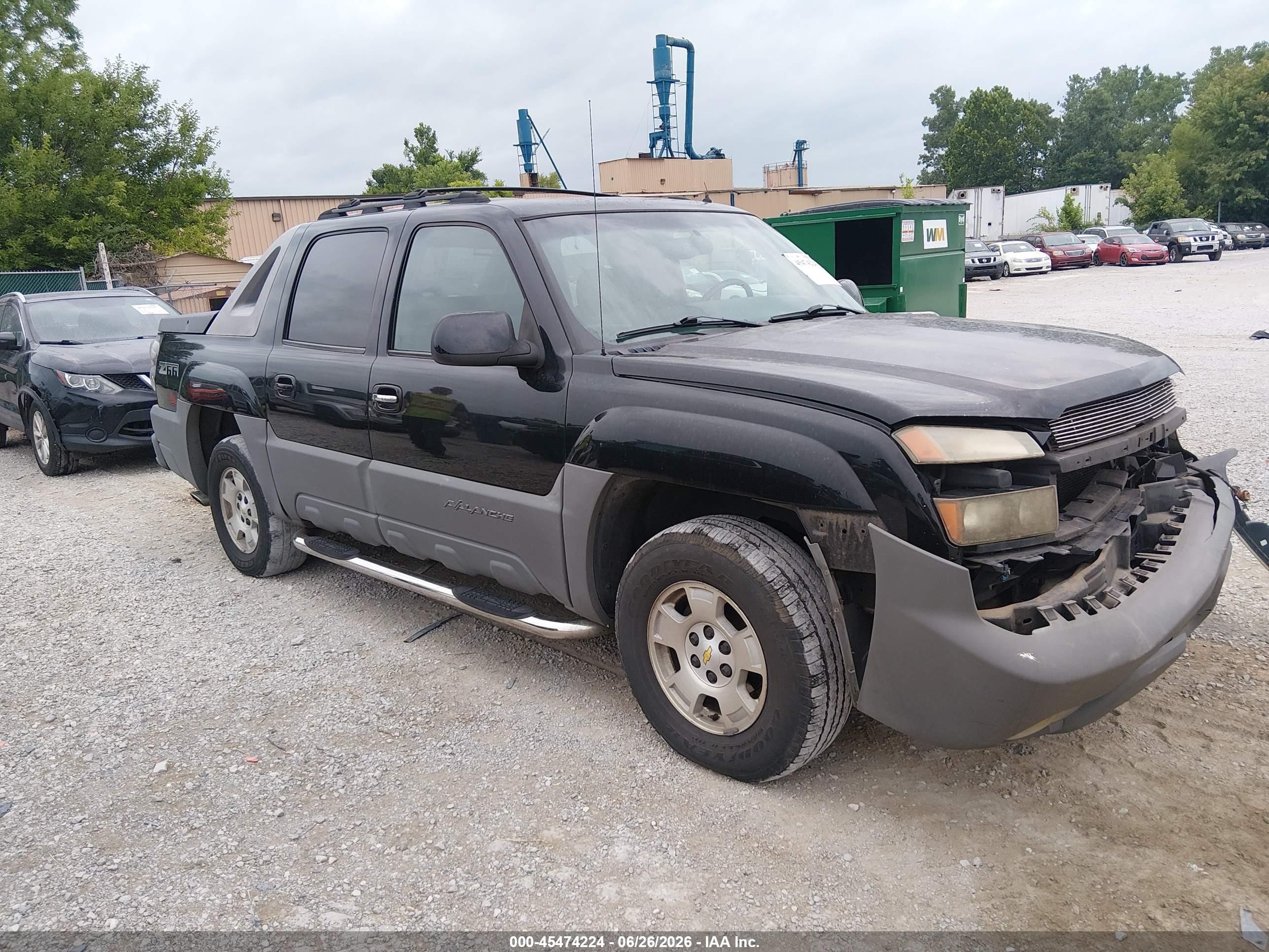 2002 Chevrolet Avalanche 1500   Black vin: 3GNEC13T22G231156