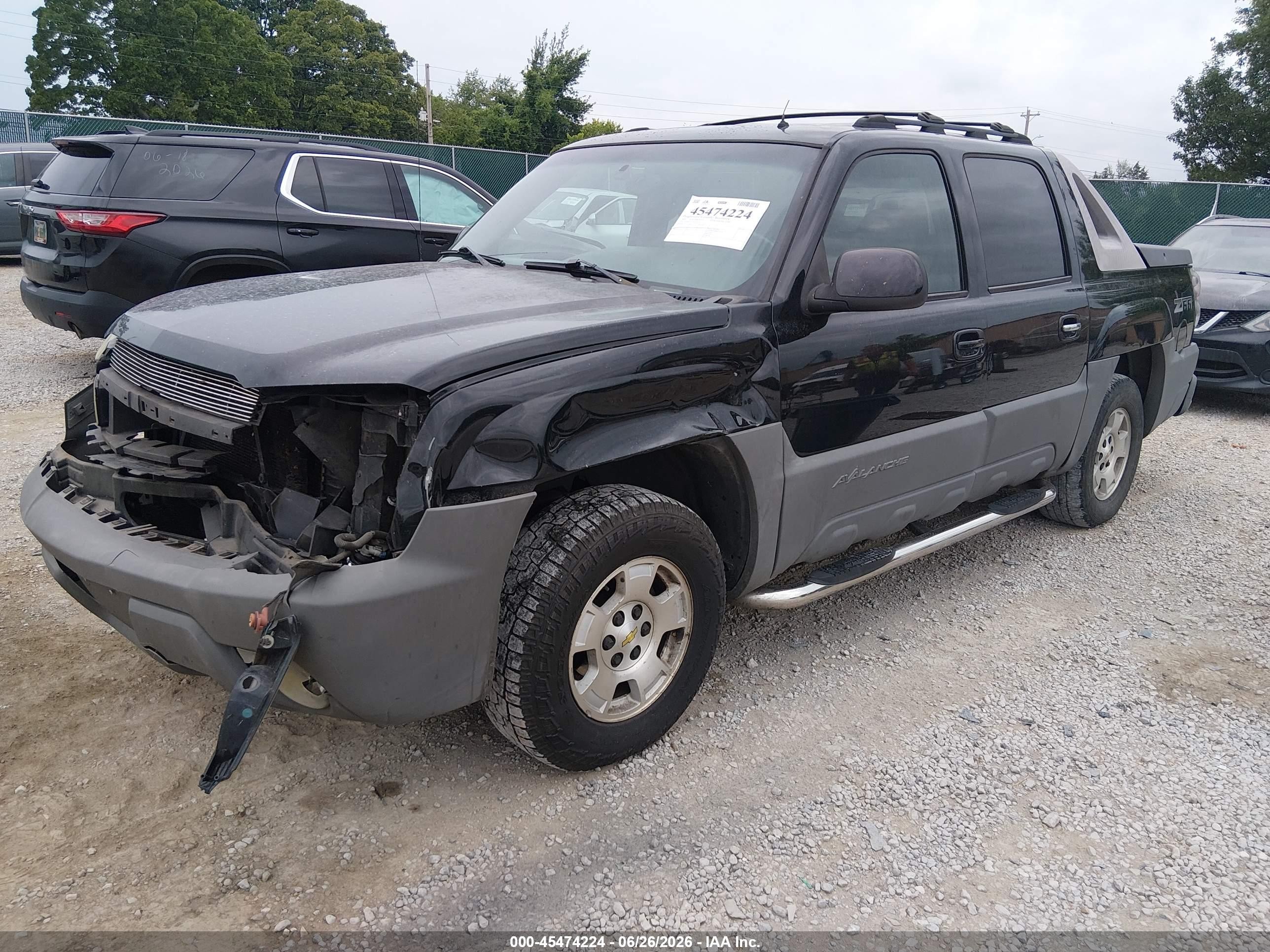 2002 Chevrolet Avalanche 1500   Black vin: 3GNEC13T22G231156