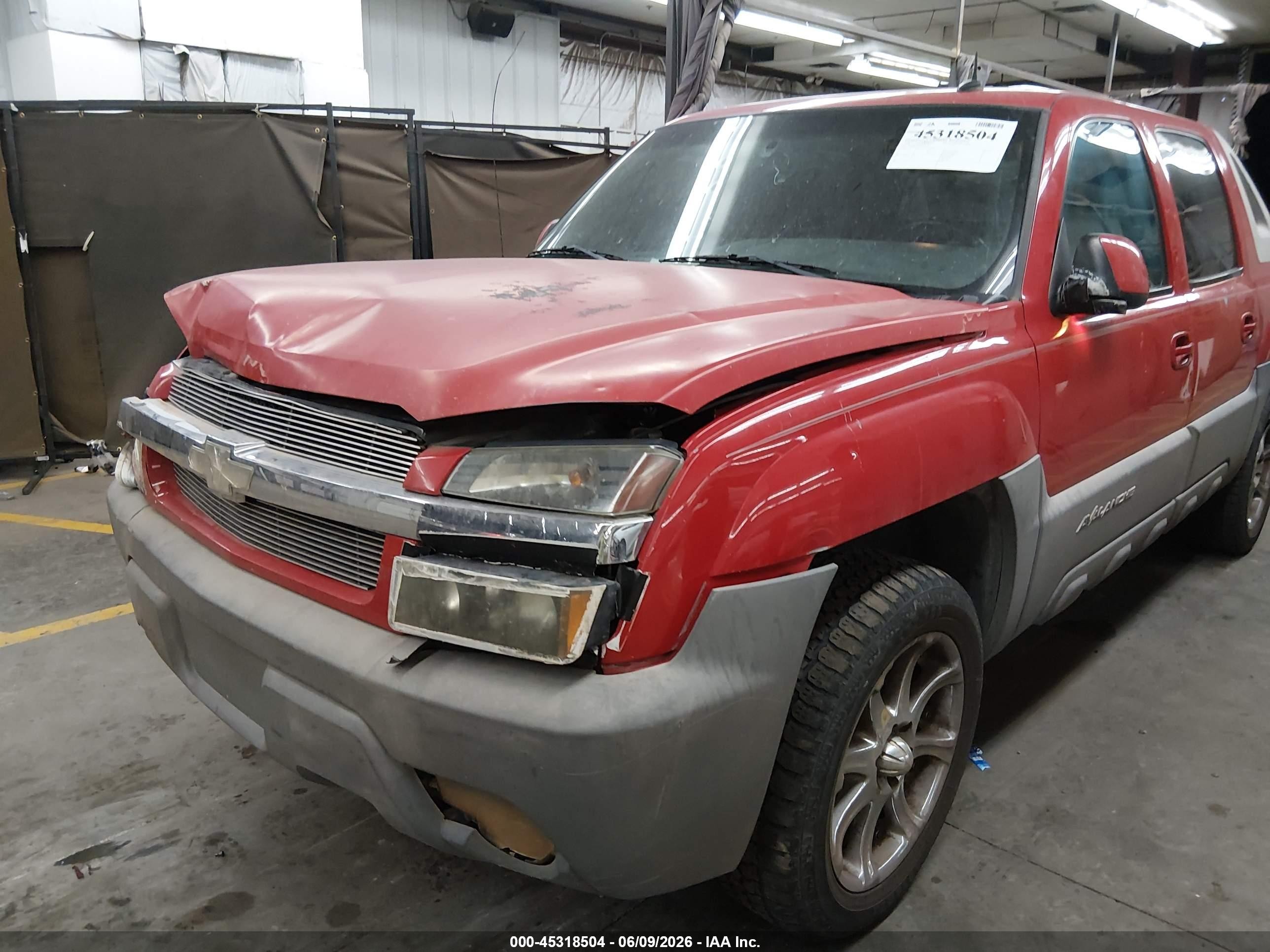 2002 Chevrolet Avalanche 1500   Красный vin: 3GNEC13T22G332049