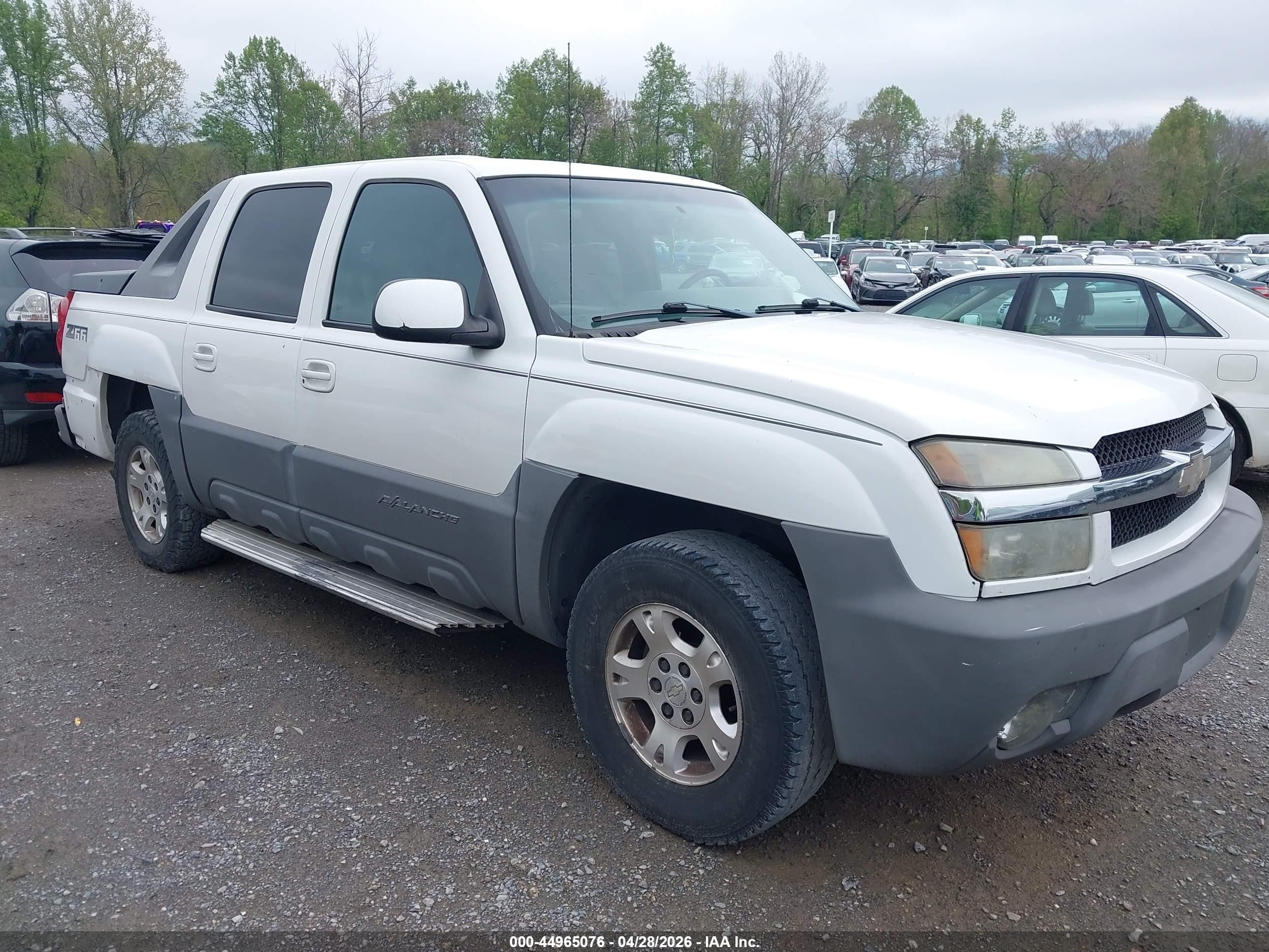 2002 Chevrolet Avalanche 1500   White vin: 3GNEC13T32G160467