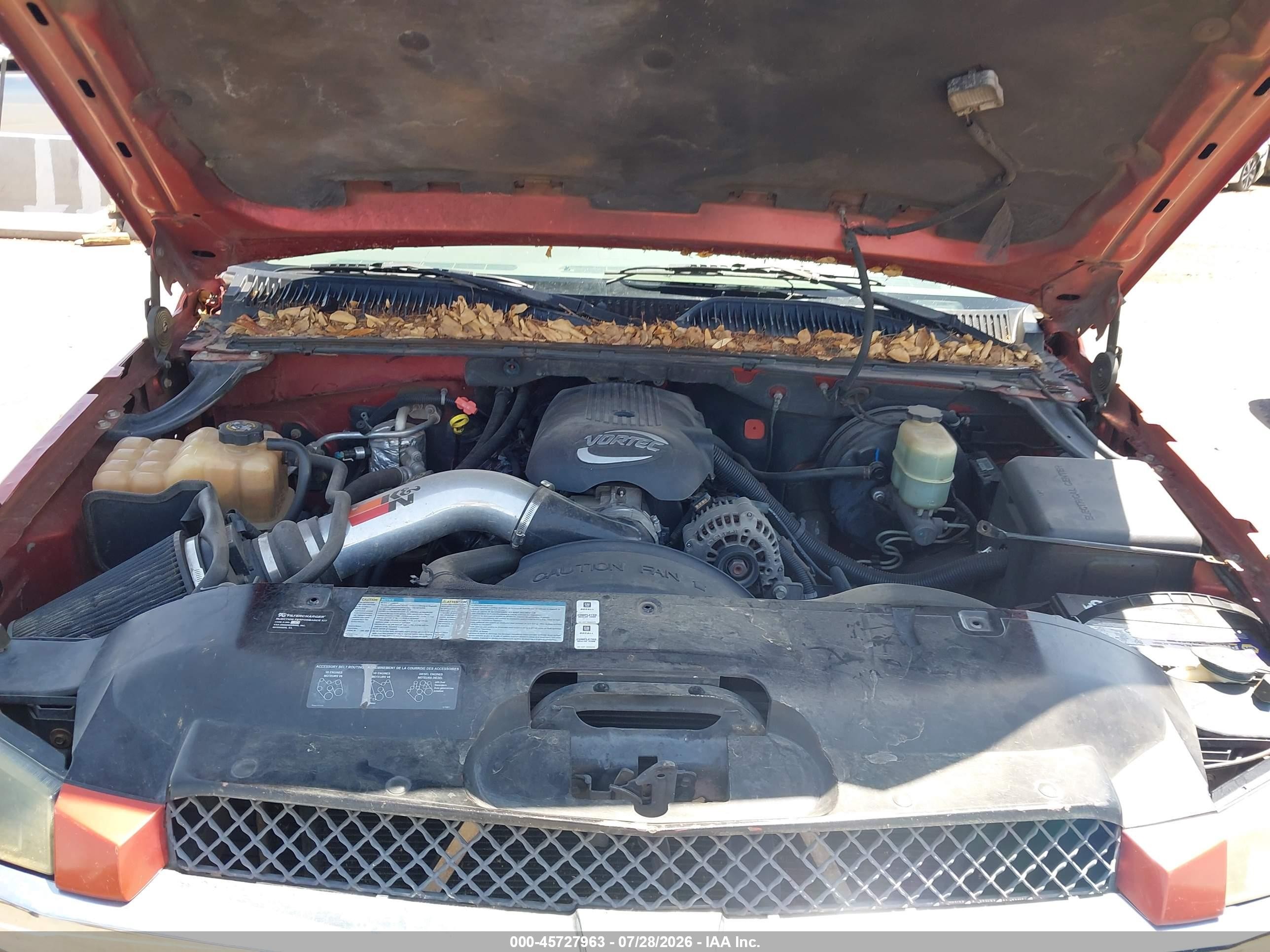 2002 Chevrolet Avalanche 1500   Orange vin: 3GNEC13T62G221777