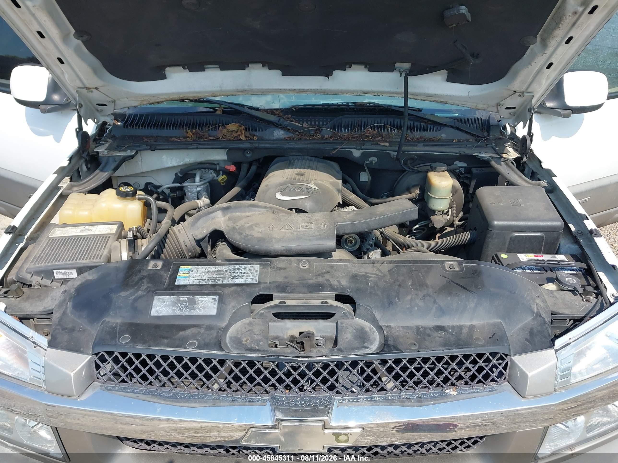 2002 Chevrolet Avalanche 1500   White vin: 3GNEC13T82G199491