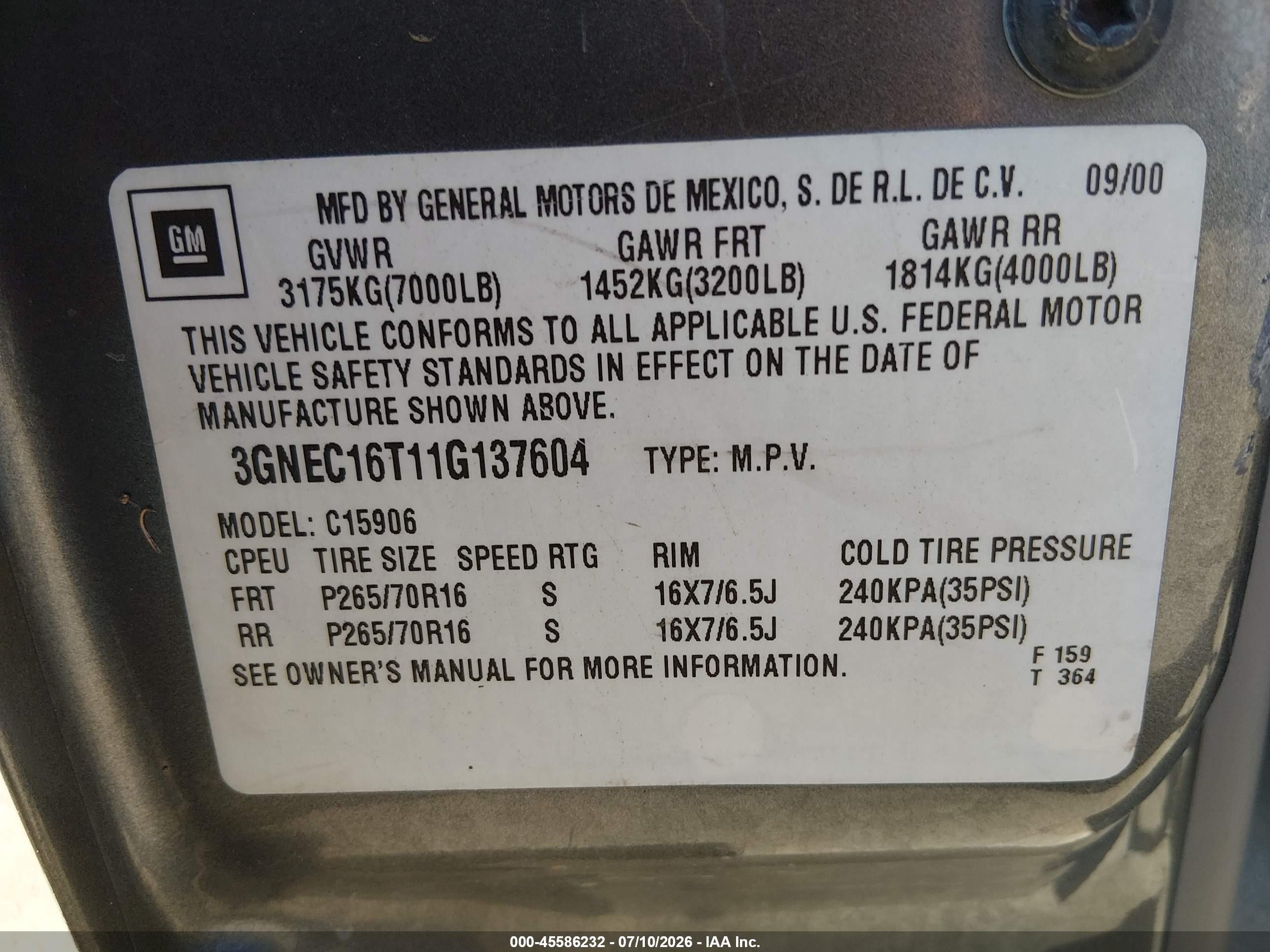 2001 Chevrolet Suburban 1500 Ls Gray vin: 3GNEC16T11G137604