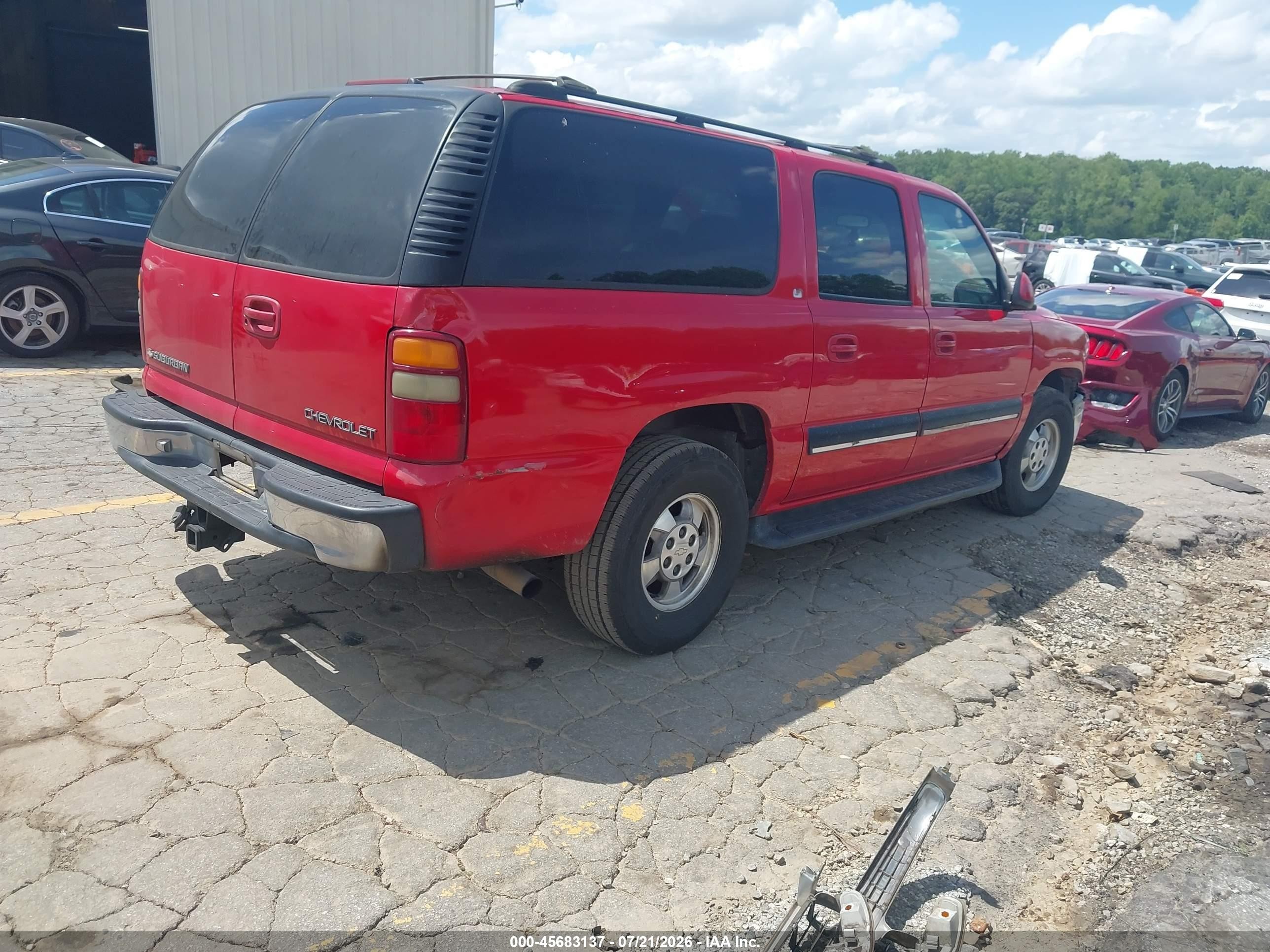 2001 Chevrolet Suburban 1500 Lt Red vin: 3GNEC16T51G142577