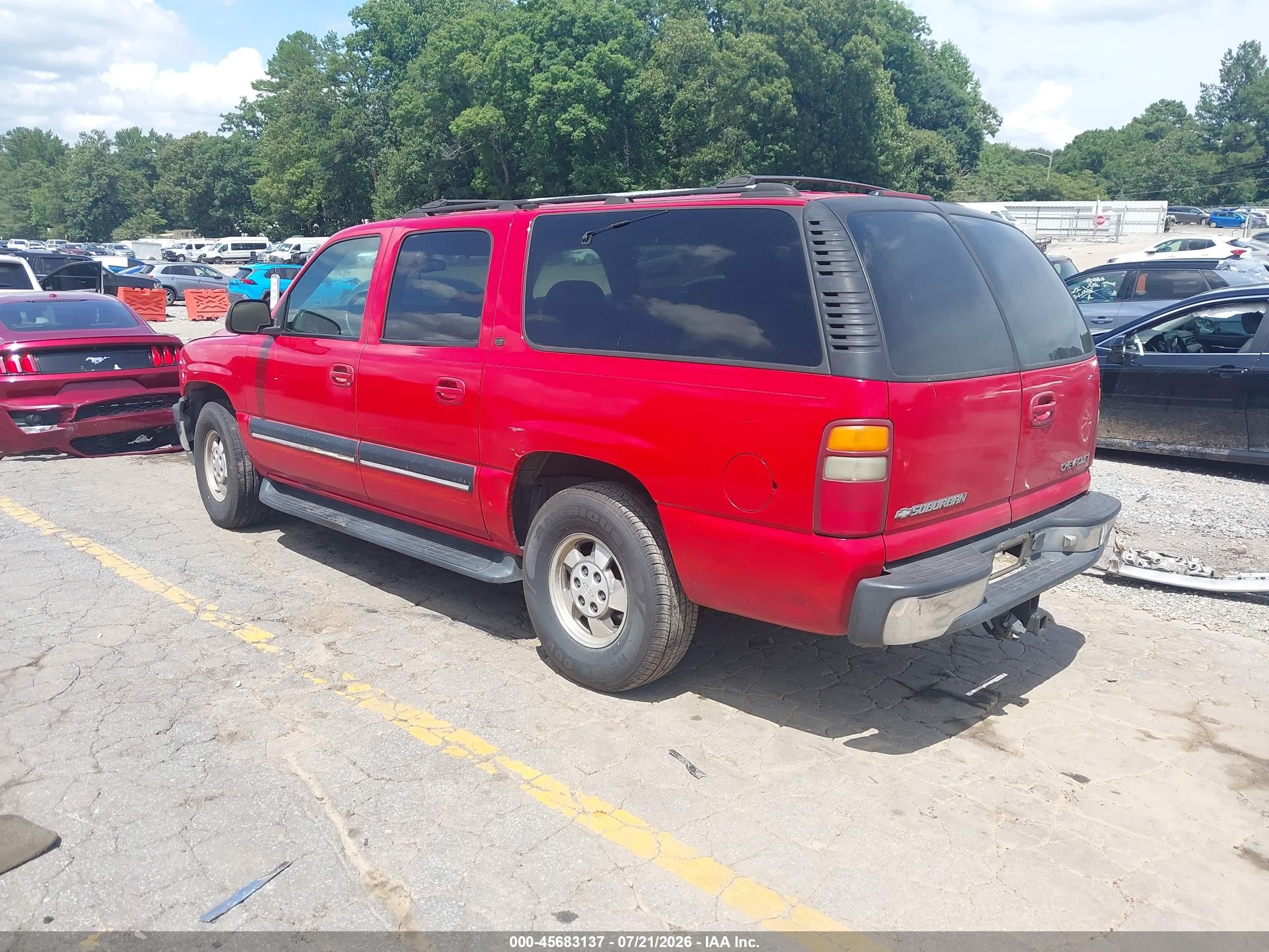 2001 Chevrolet Suburban 1500 Lt Red vin: 3GNEC16T51G142577