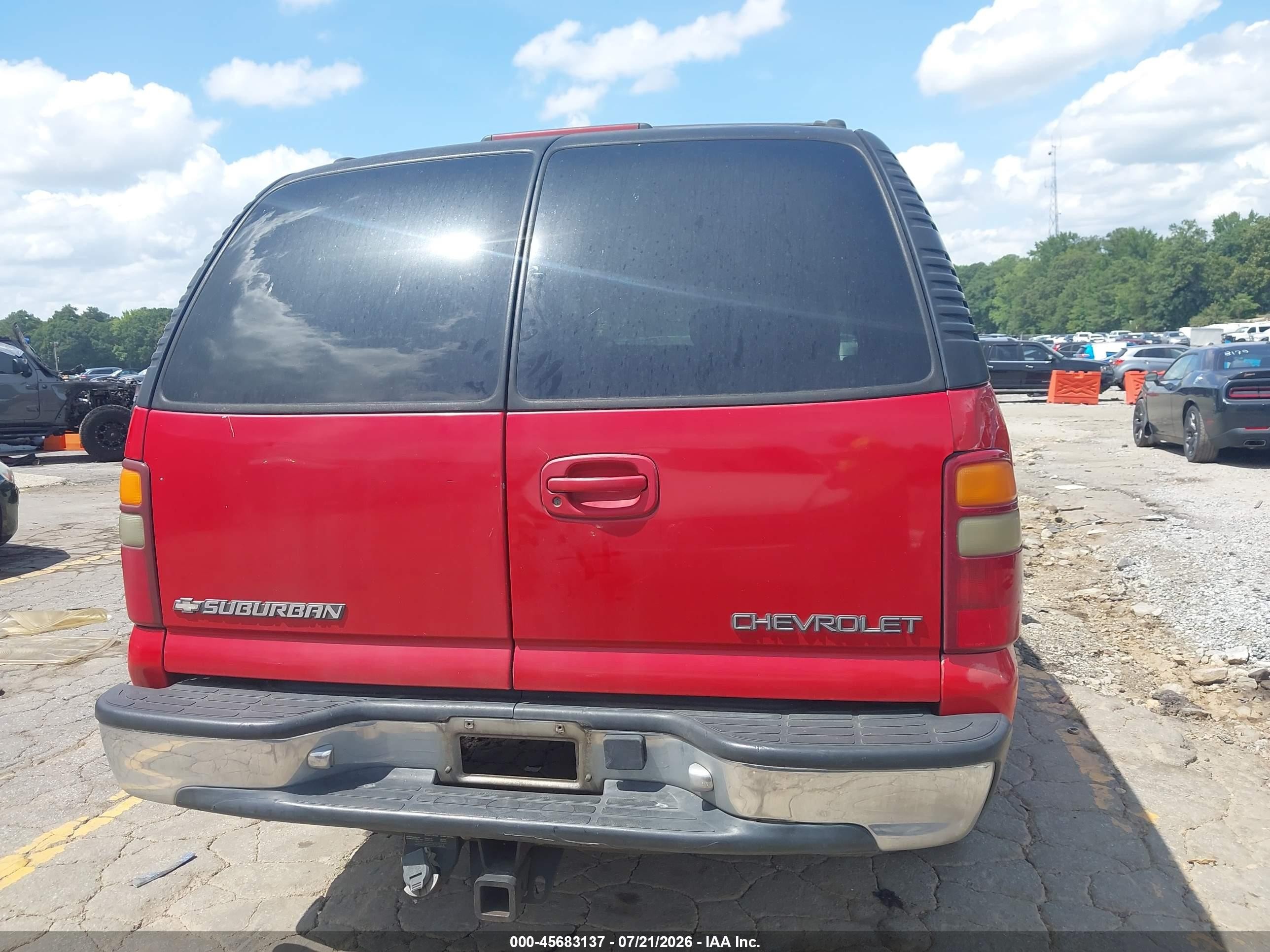 2001 Chevrolet Suburban 1500 Lt Red vin: 3GNEC16T51G142577