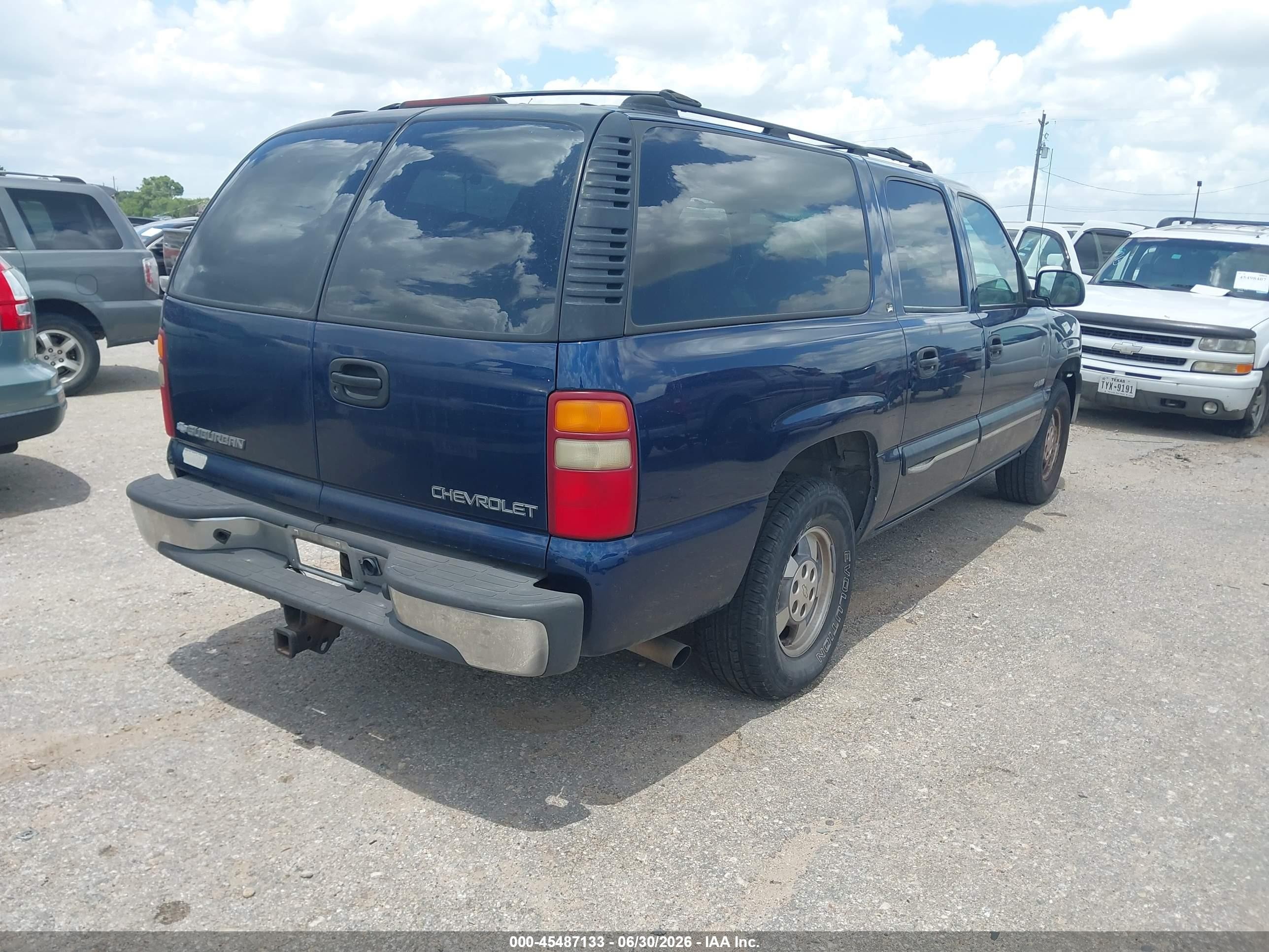 2001 Chevrolet Suburban 1500 Ls Blue vin: 3GNEC16T91G135535