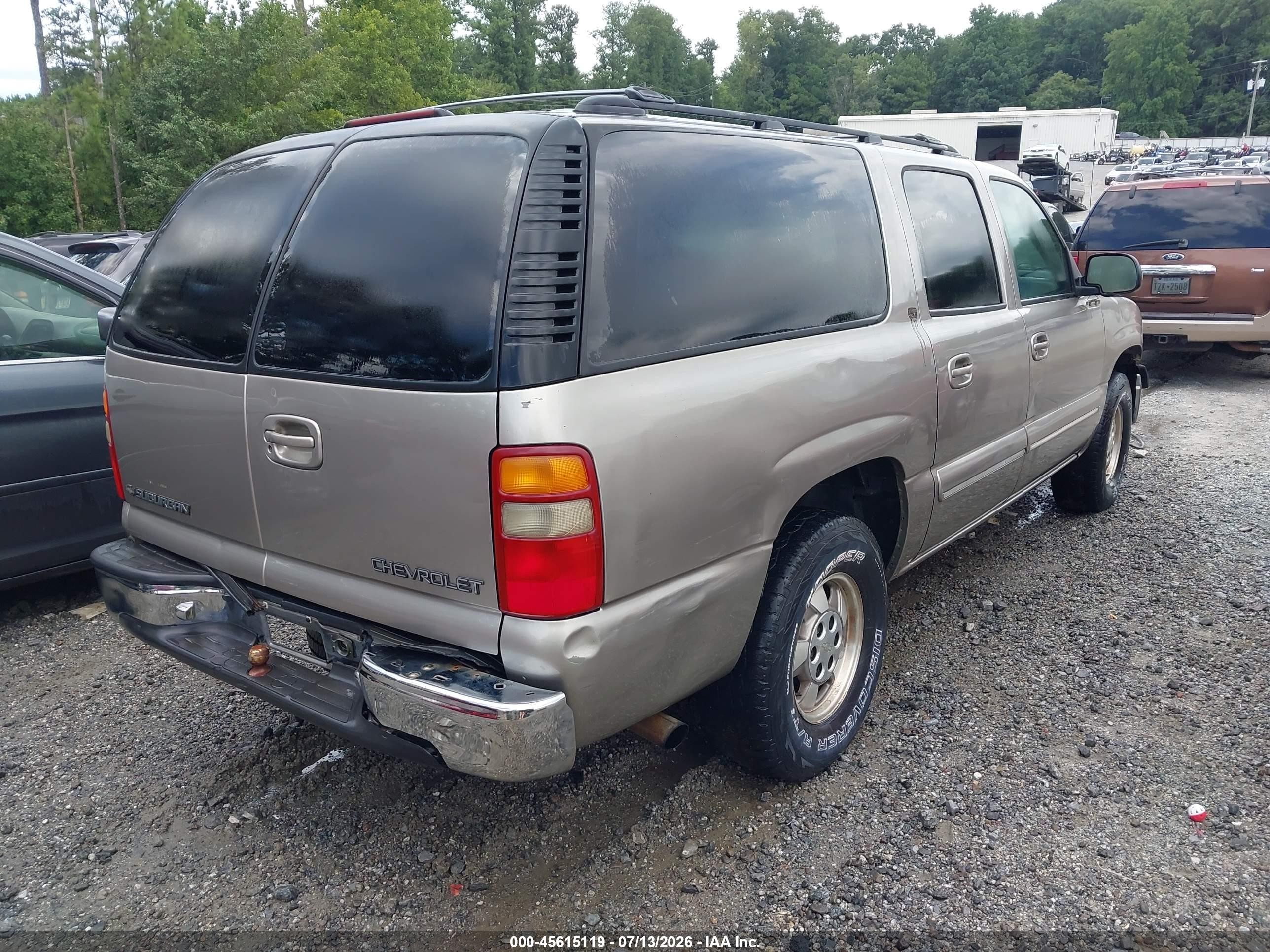2001 Chevrolet Suburban 1500 Lt Beige vin: 3GNEC16T91G202831