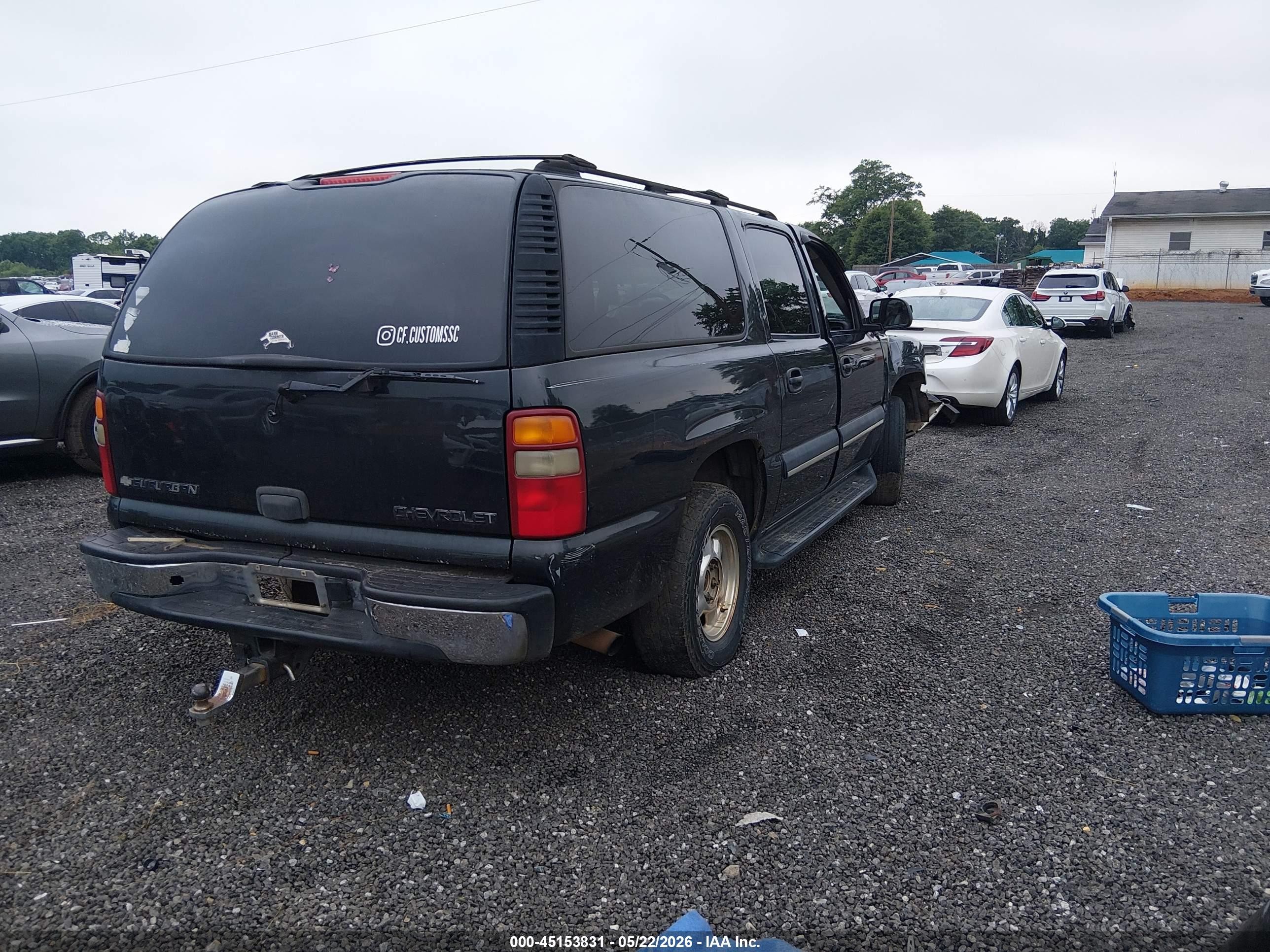 2003 Chevrolet Suburban 1500 Ls Black vin: 3GNEC16Z13G241551