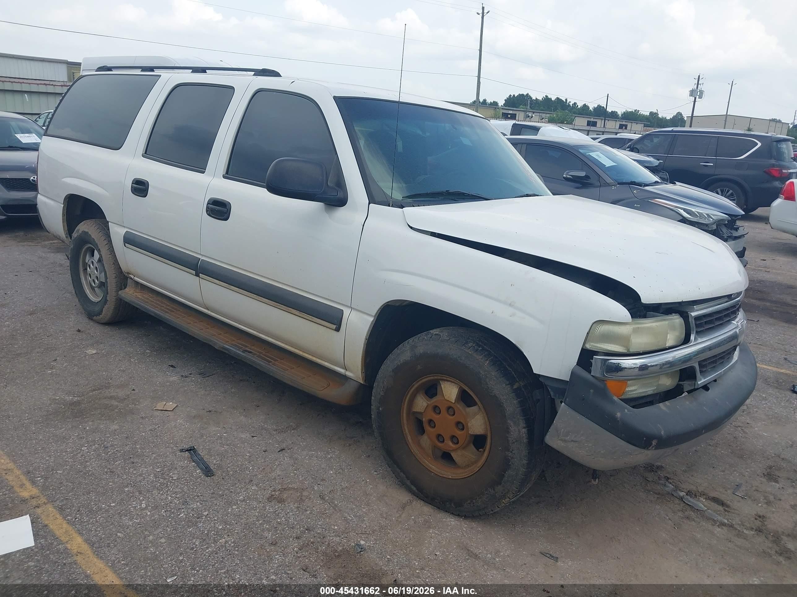2003 Chevrolet Suburban 1500 Ls White vin: 3GNEC16Z93G209821