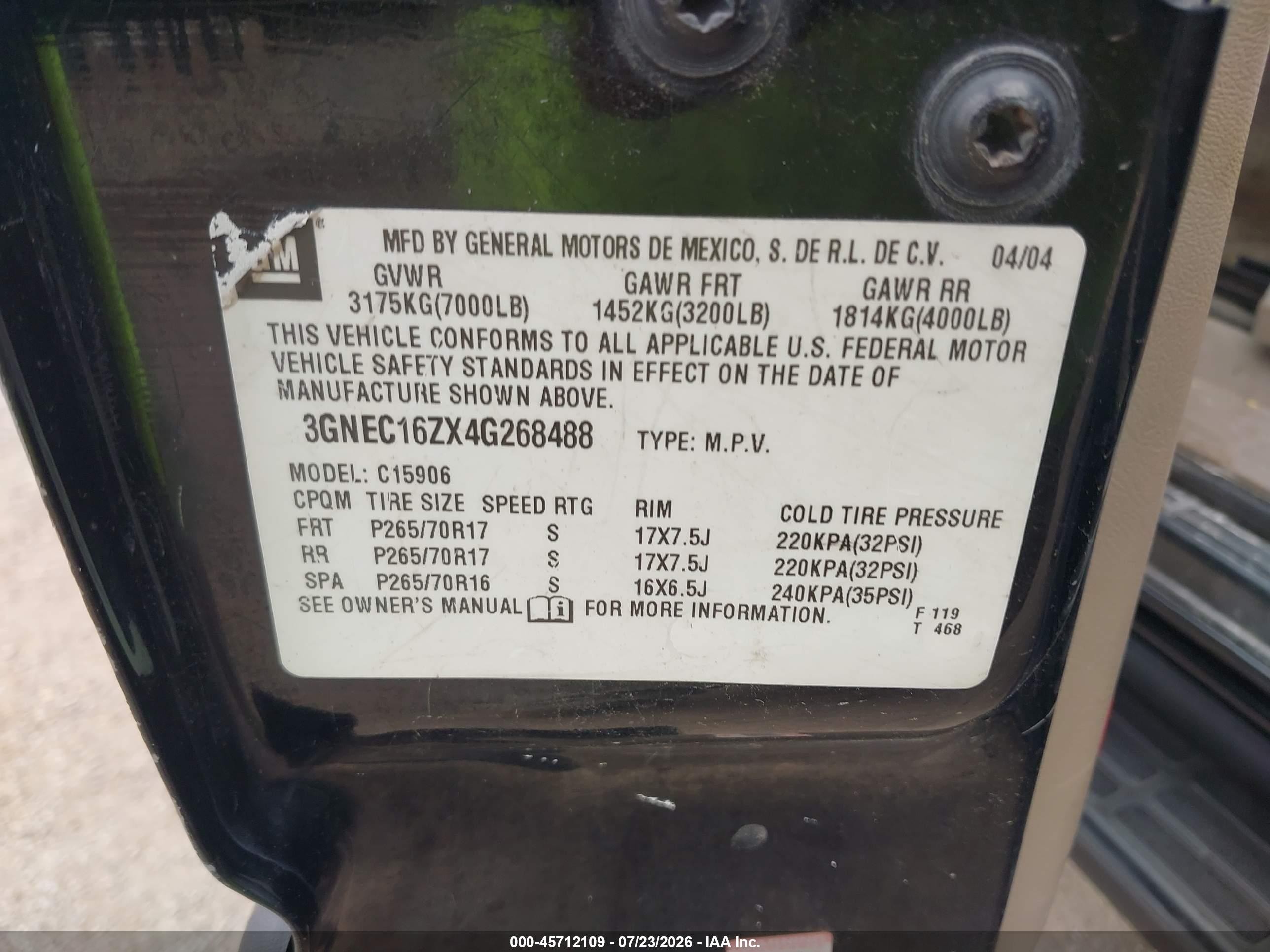 2004 Chevrolet Suburban 1500 Lt Black vin: 3GNEC16ZX4G268488
