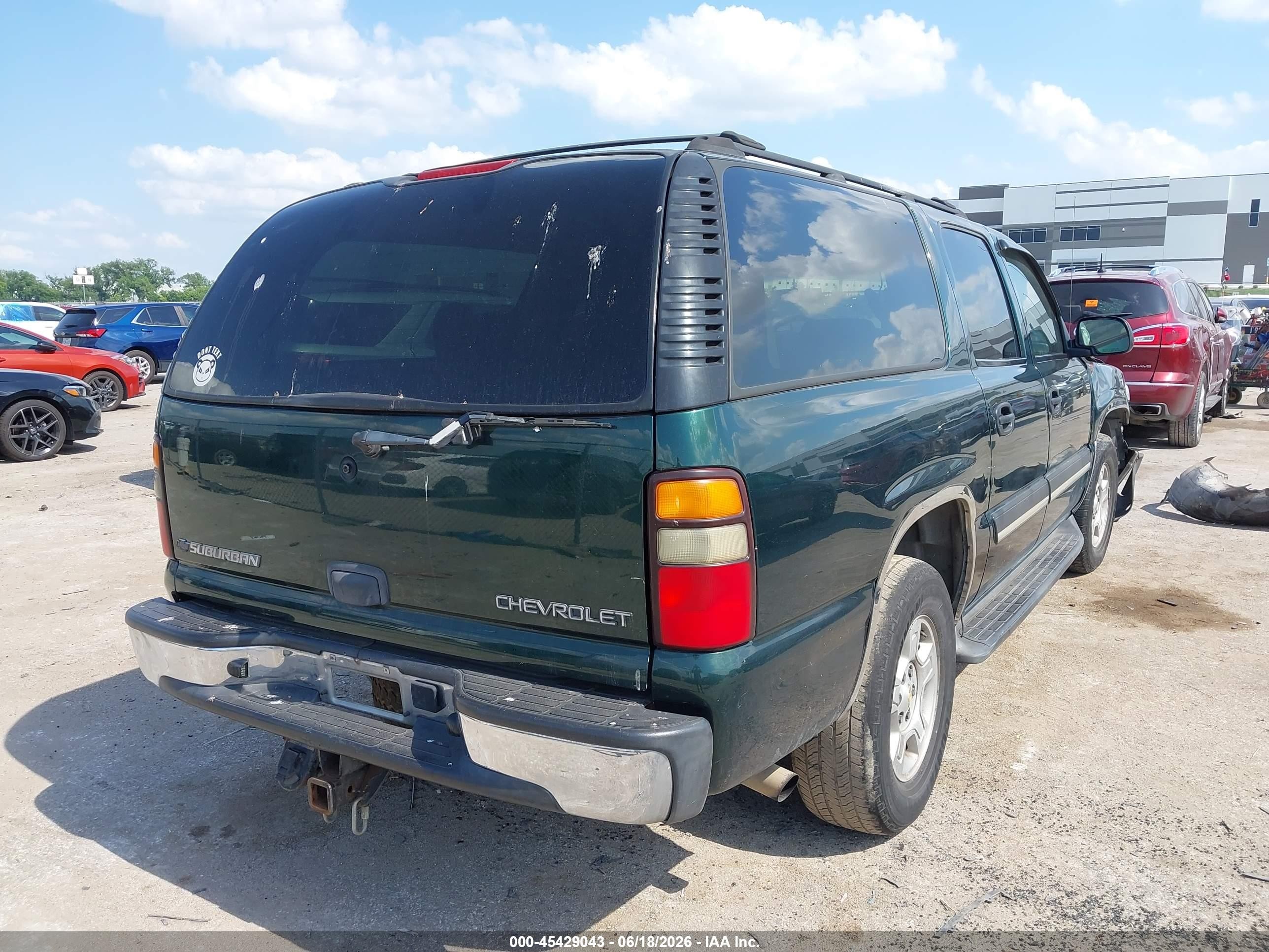 2004 Chevrolet Suburban 1500 Ls Green vin: 3GNEC16ZX4G320279