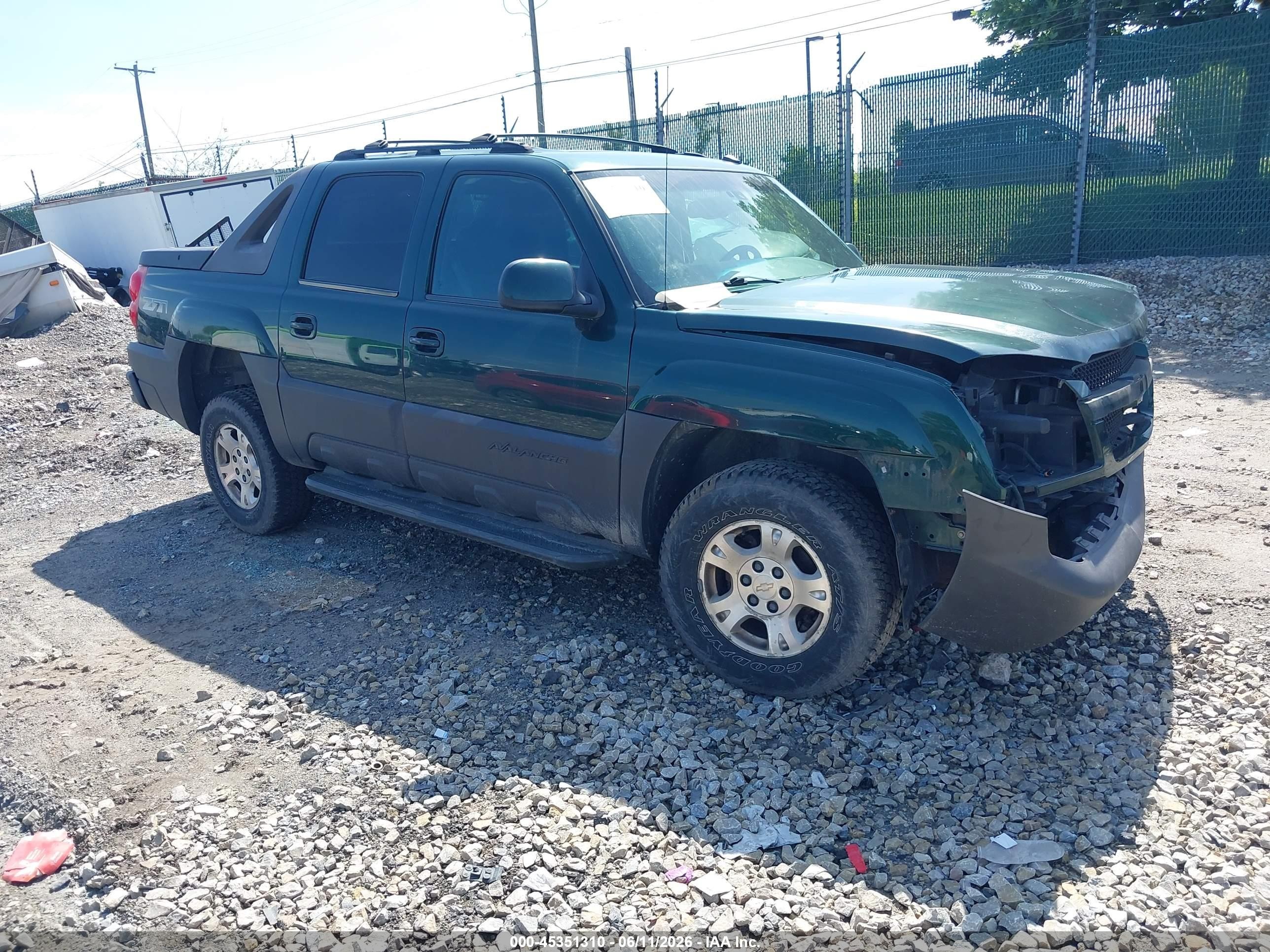 2004 Chevrolet Avalanche 1500   Green vin: 3GNEK12T34G293608